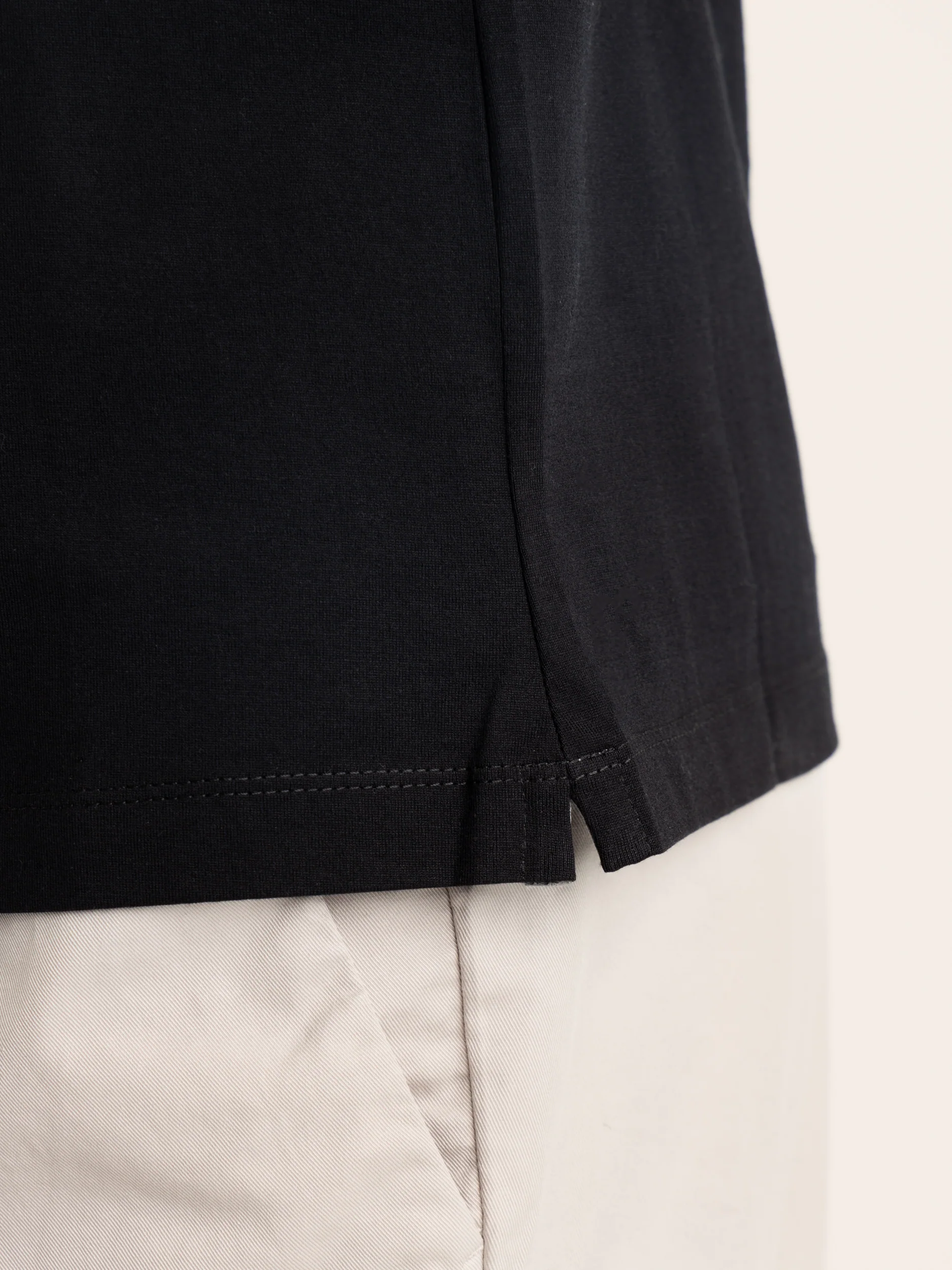 Black Cotton Jersey Polo Shirt-Style Collar - Image 5