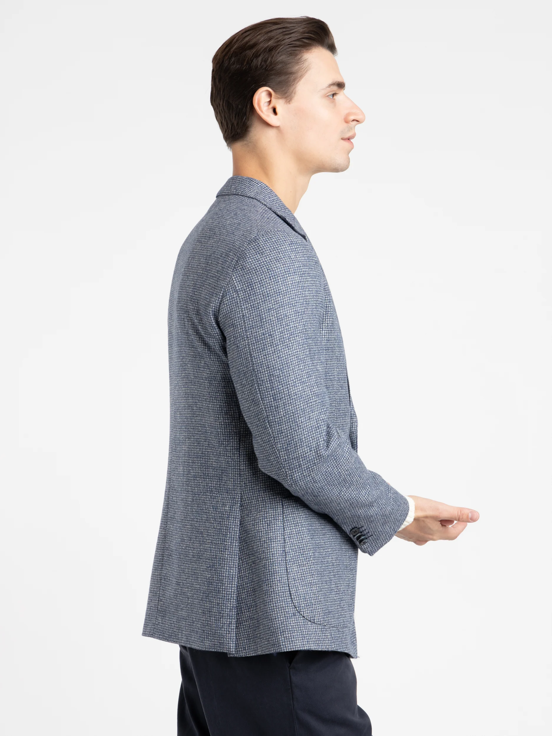 Light Blue Check Wool-Alpaca Sport Jacket - Image 3