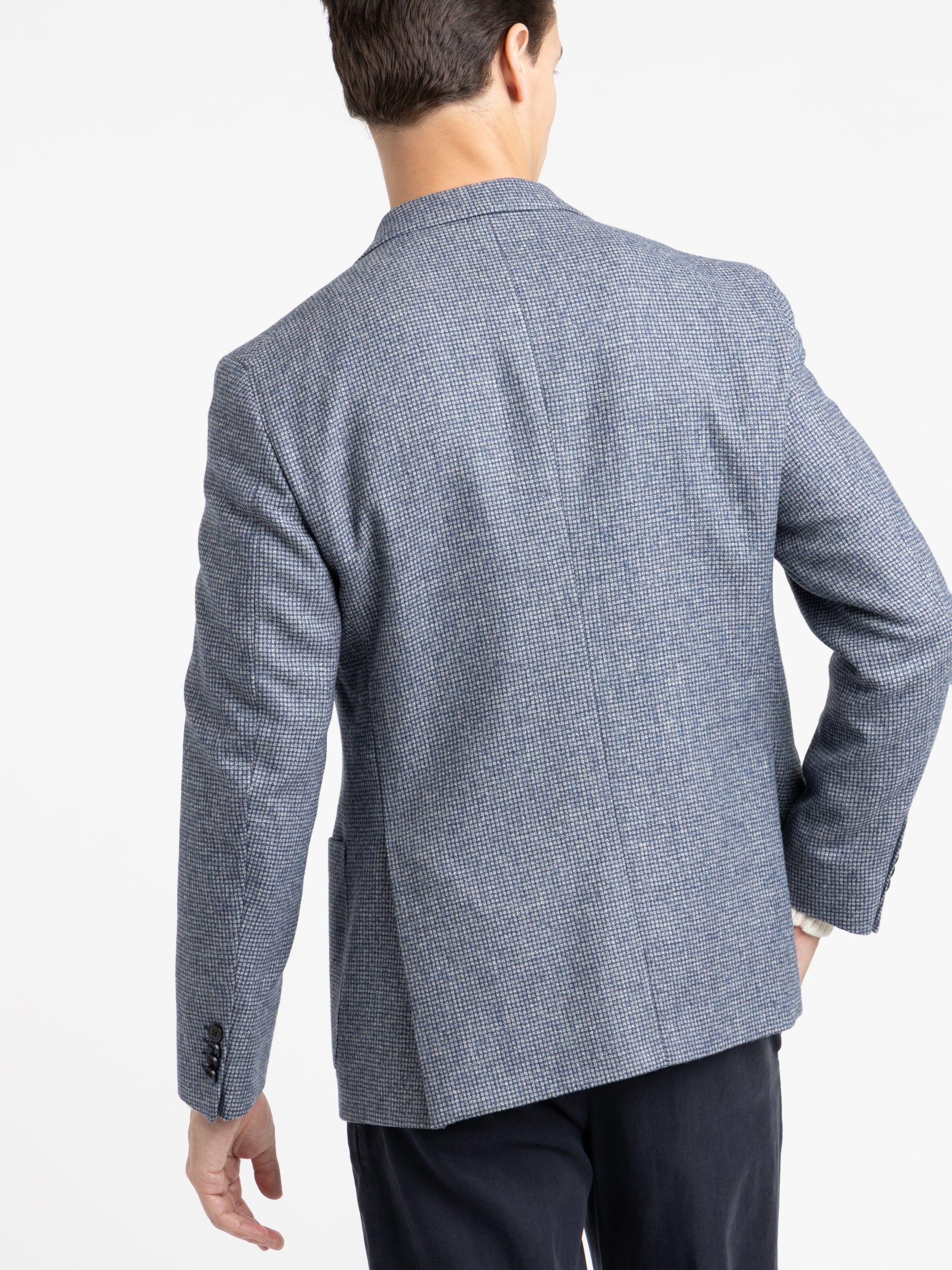 Light Blue Check Wool-Alpaca Sport Jacket - Image 4