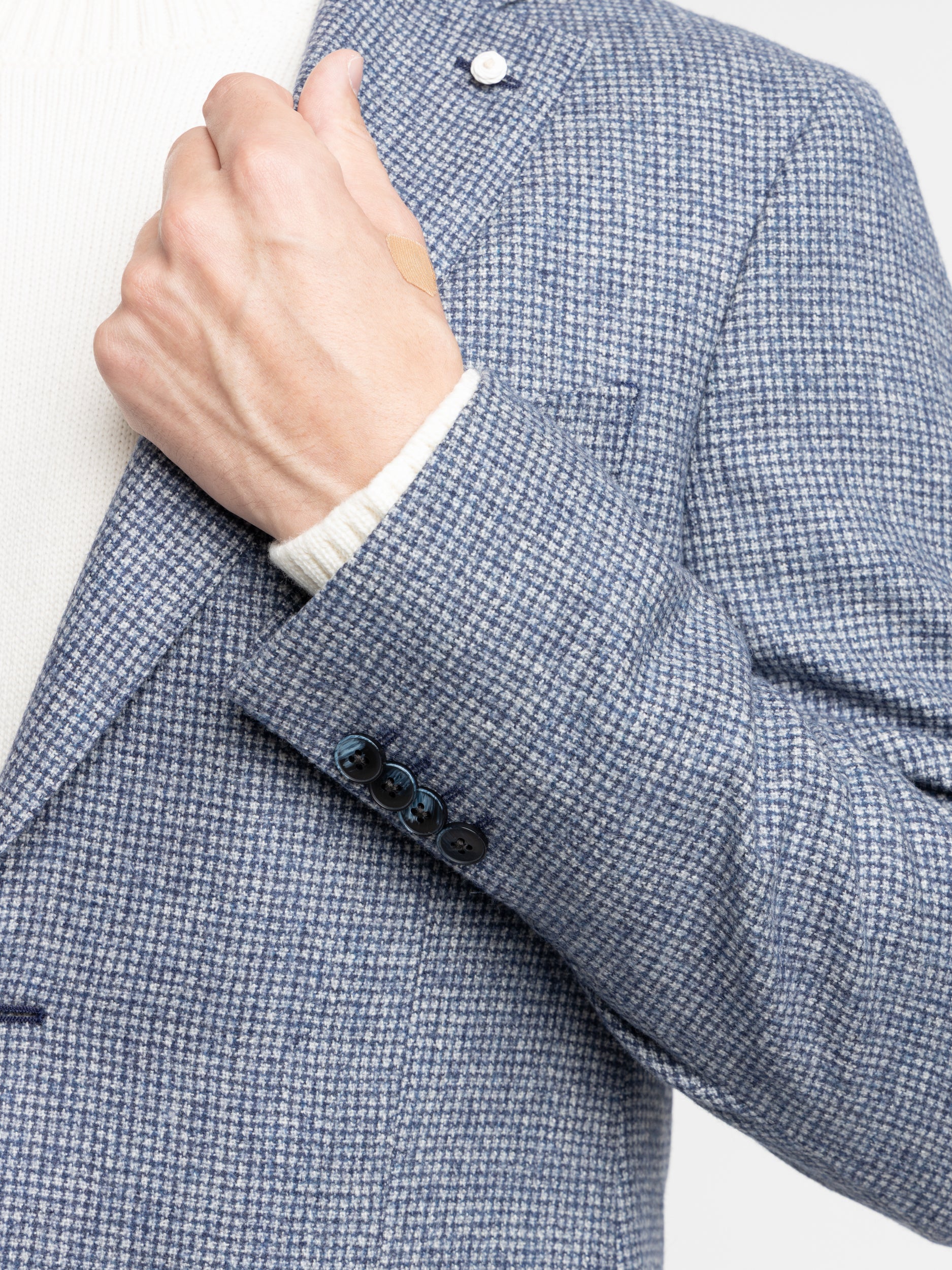 Light Blue Check Wool-Alpaca Sport Jacket - Image 5