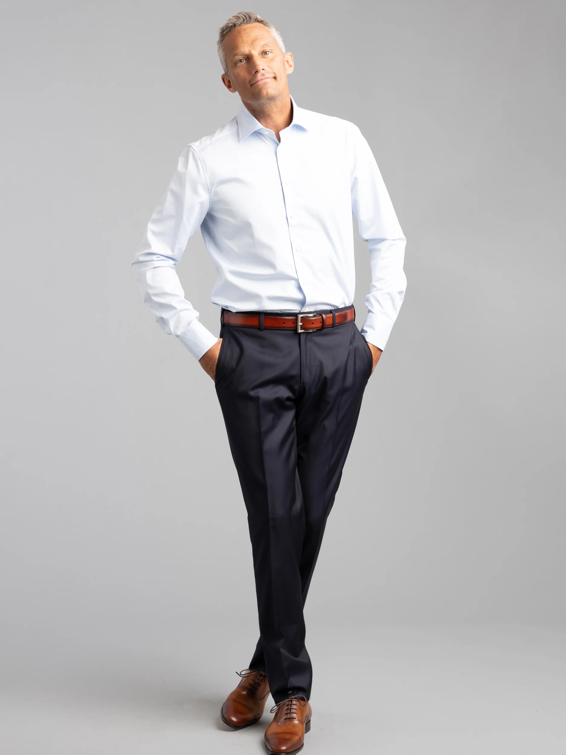 Light Blue Slimline Dress Shirt - Image 2