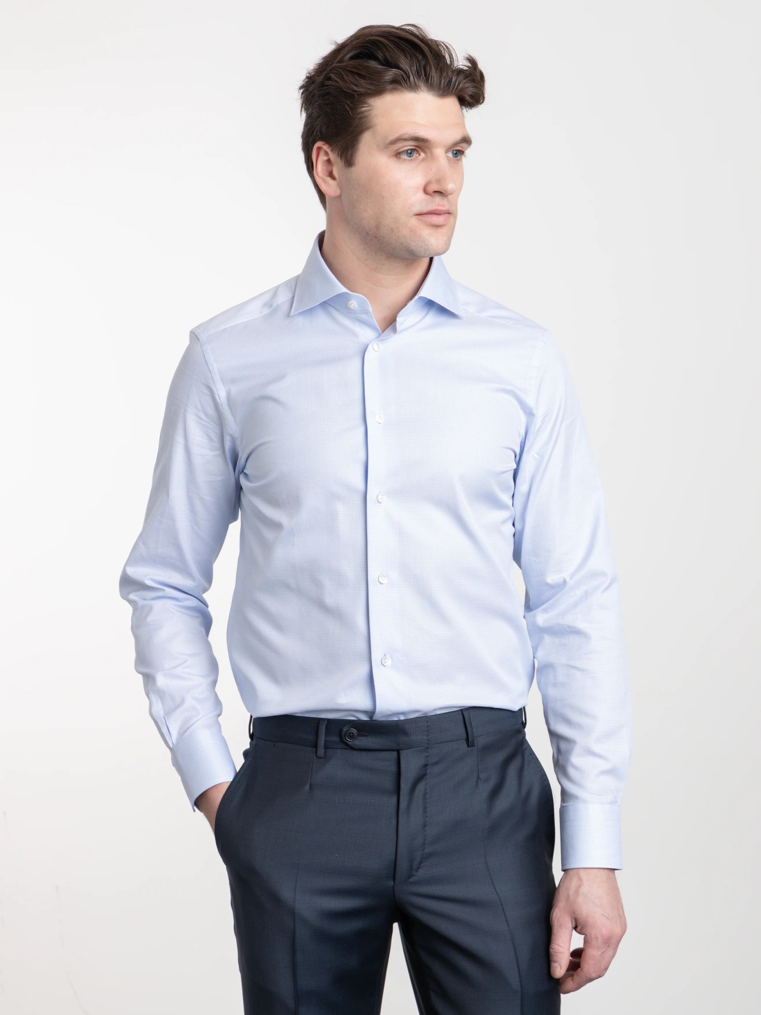 Light Blue Structured Trecapi Shirt