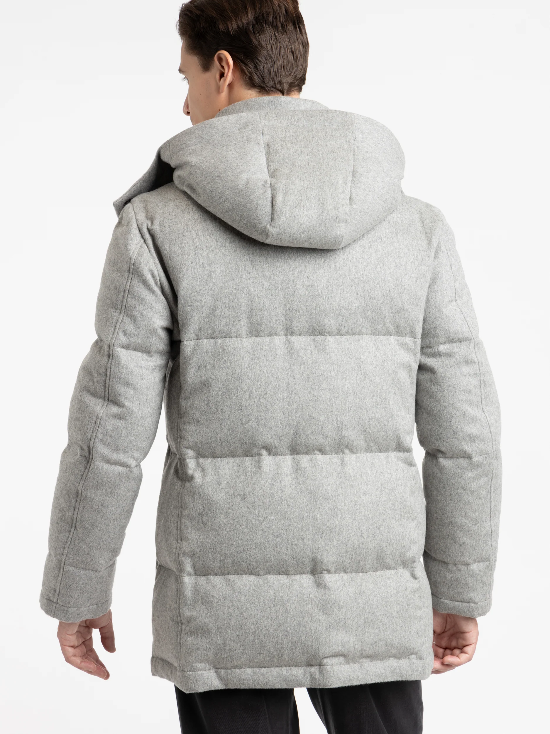 Light Grey Cashmere Down Puffer - Image 4
