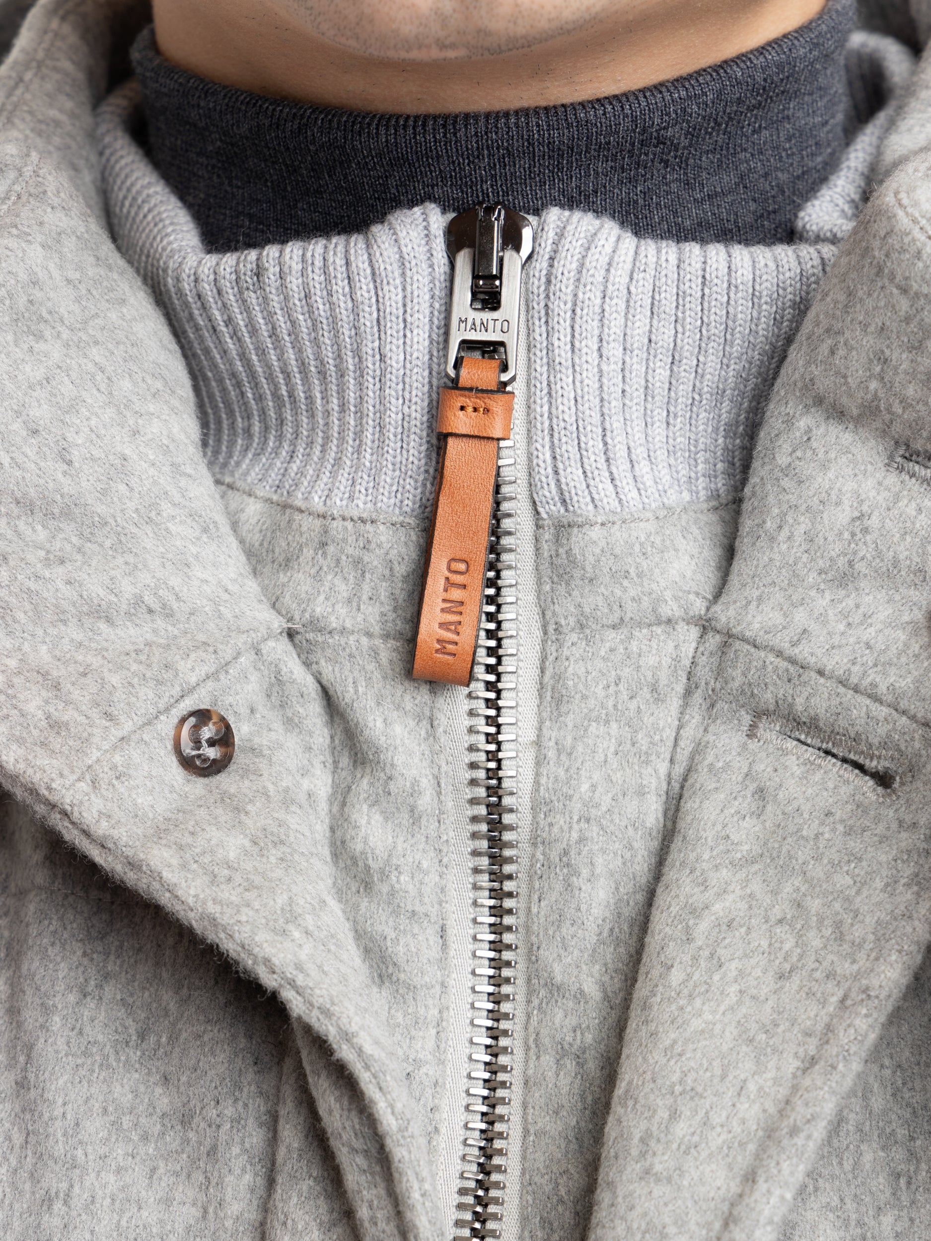Light Grey Cashmere Down Puffer - Image 7