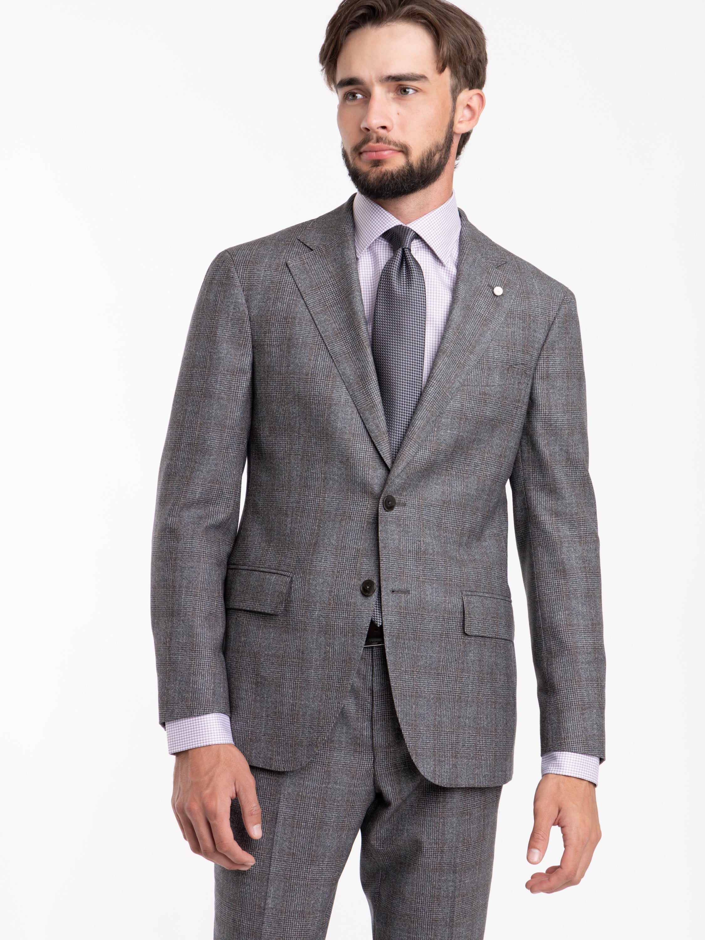 Grey Check Wool-Cotton Suit - Image 2