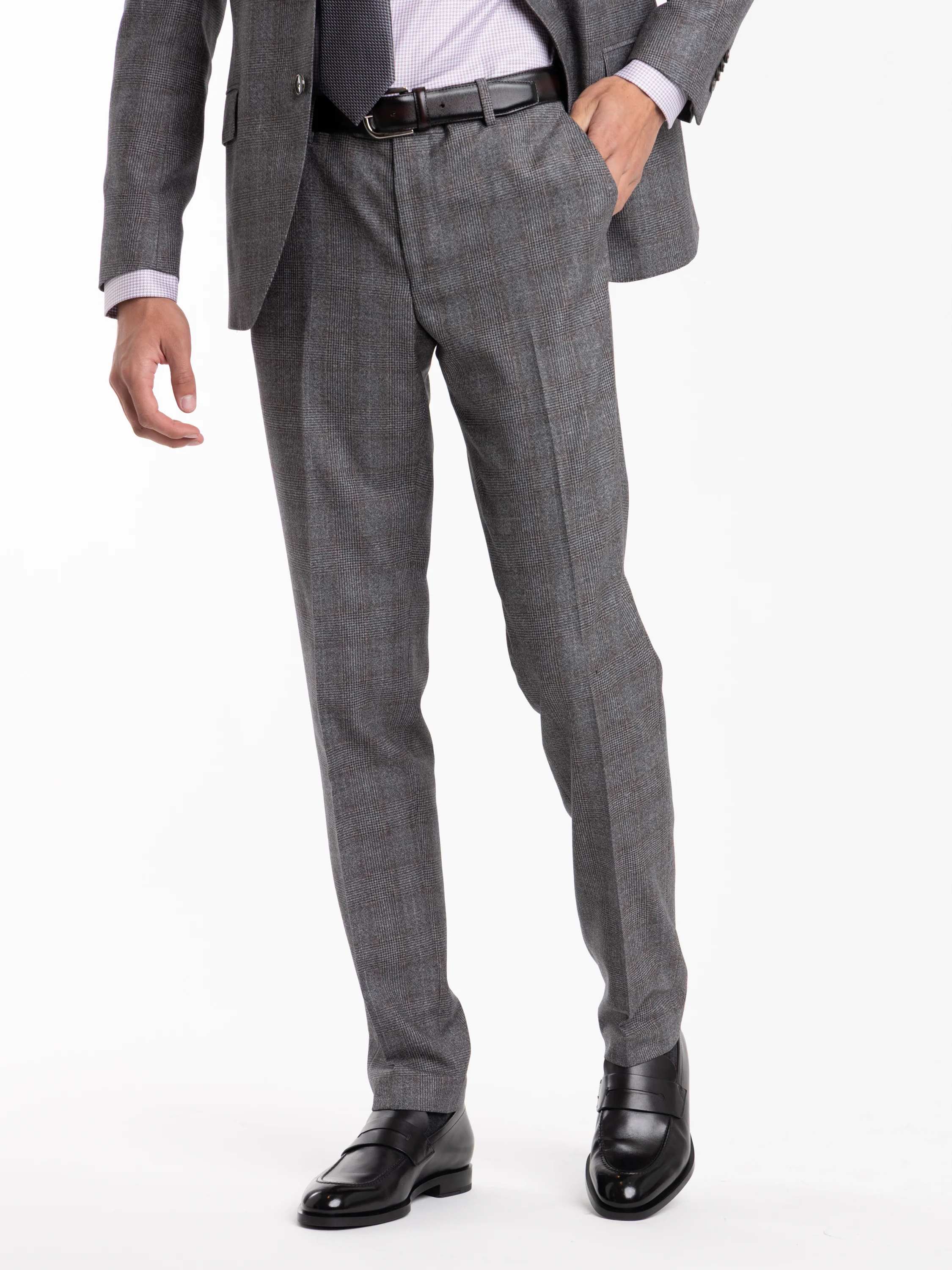 Grey Check Wool-Cotton Suit - Image 4