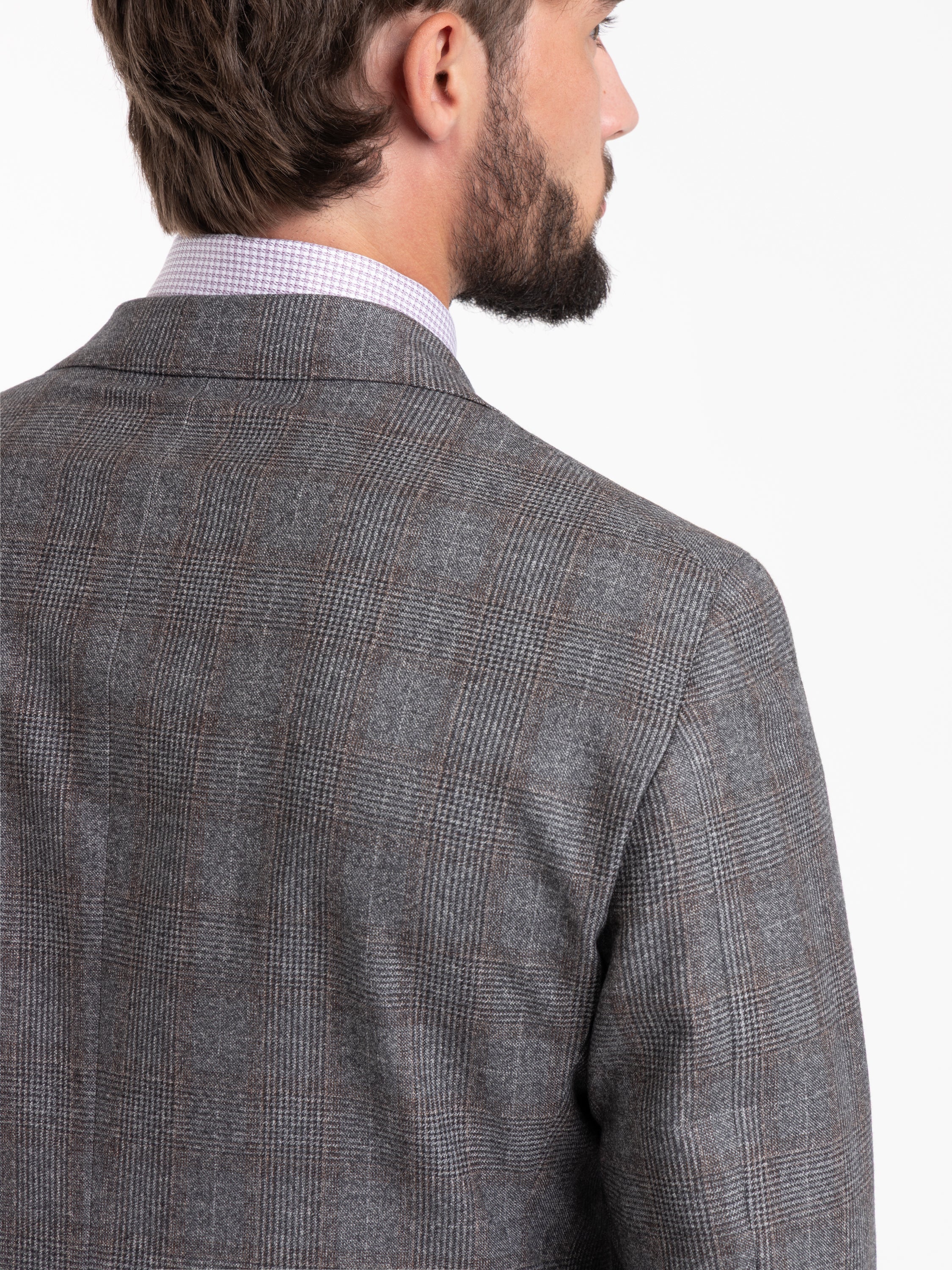 Grey Check Wool-Cotton Suit - Image 6