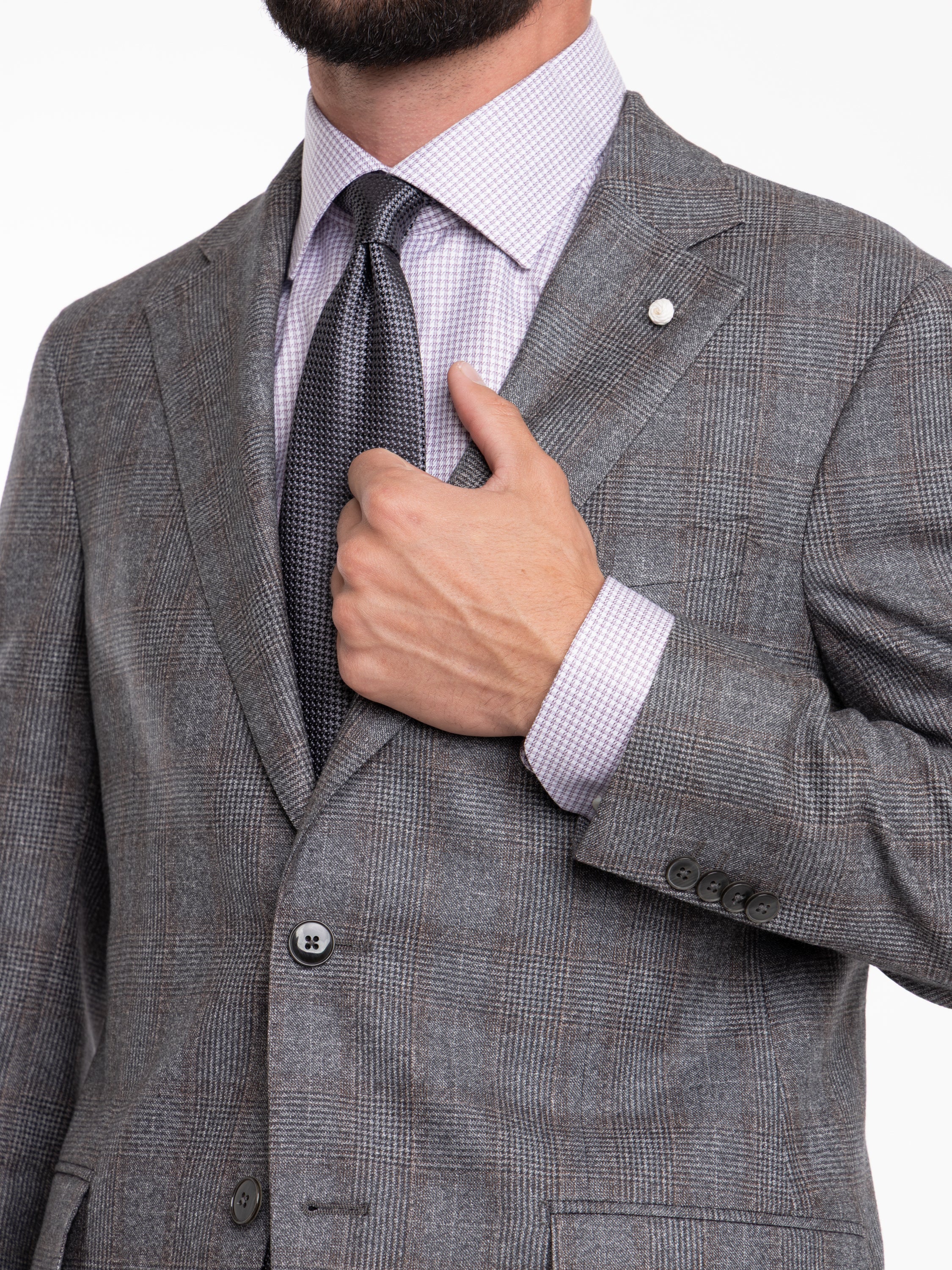 Grey Check Wool-Cotton Suit - Image 7