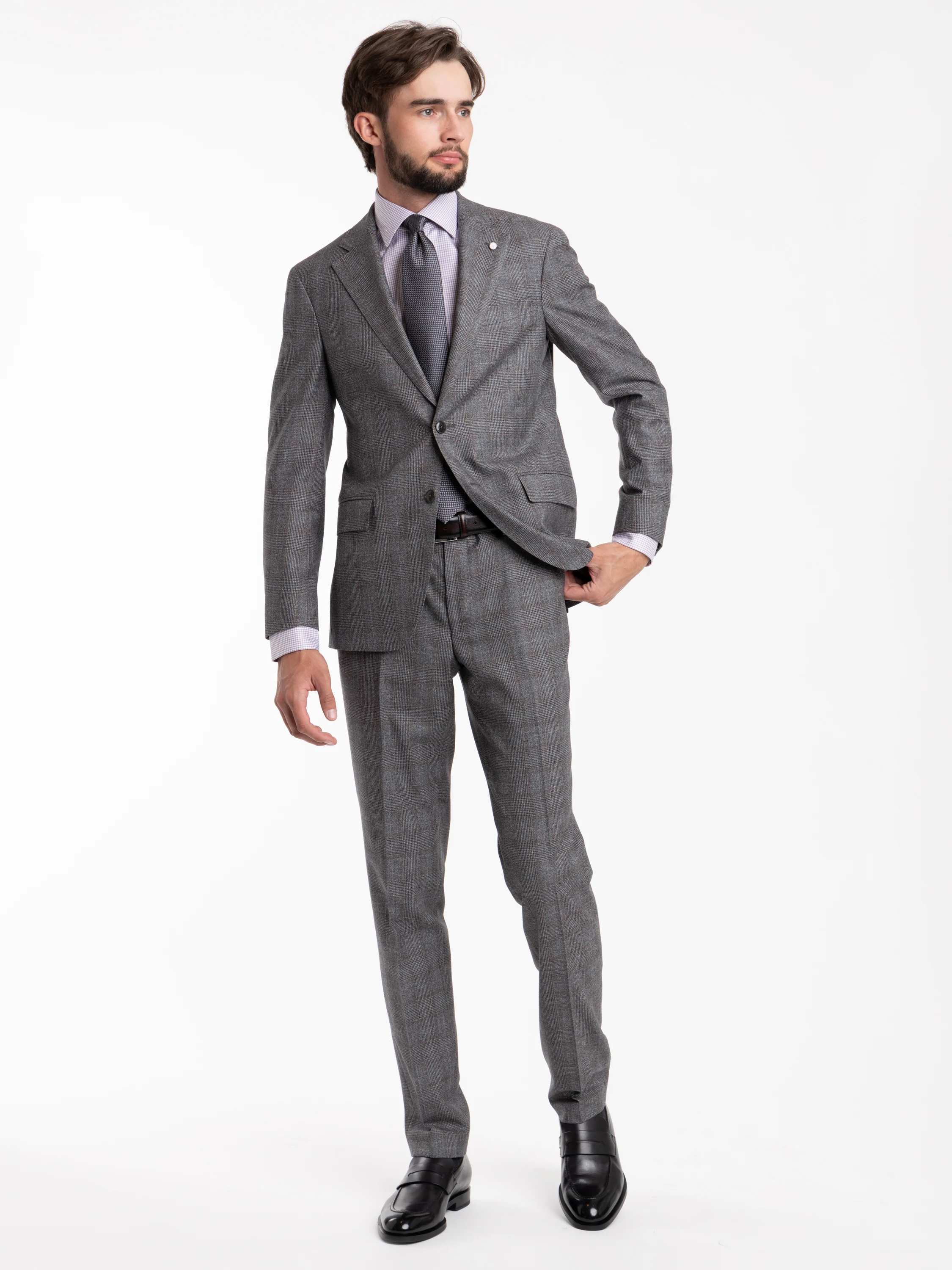 Grey Check Wool-Cotton Suit - Image 9