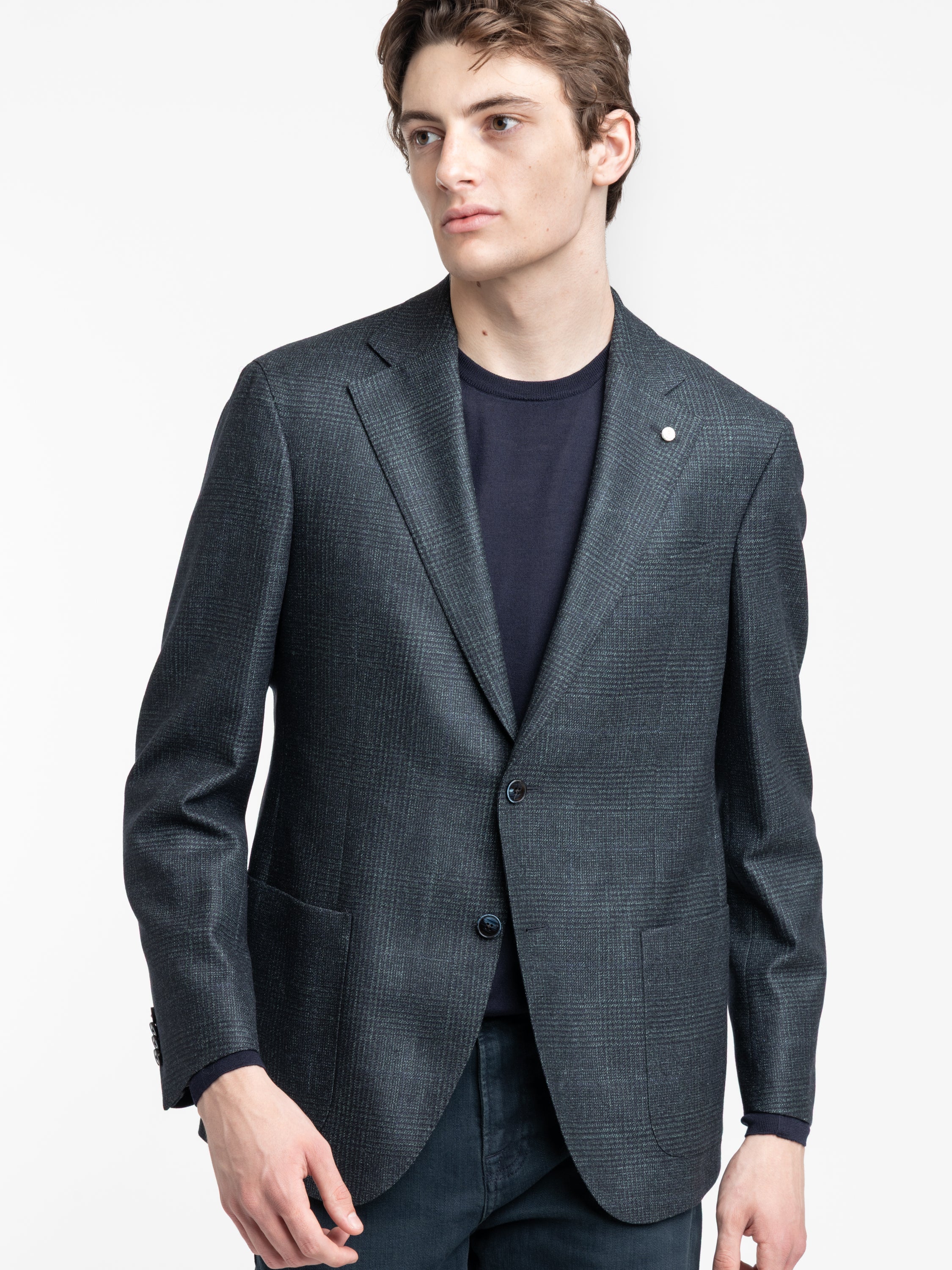 Dark Green Glen Check Wool Sport Jacket