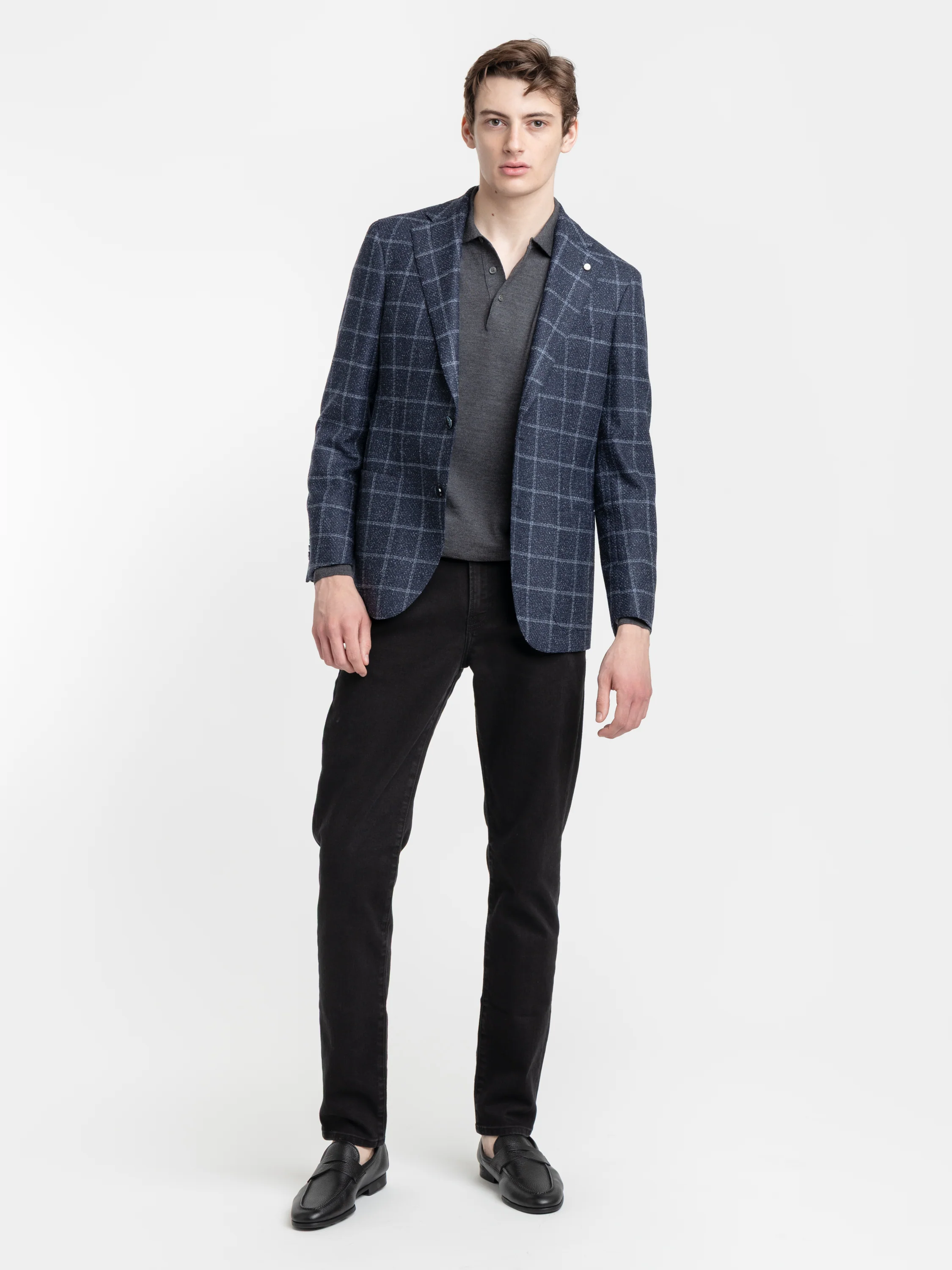 Blue Windowpane Wool-Blended Sport Jacket - Image 2