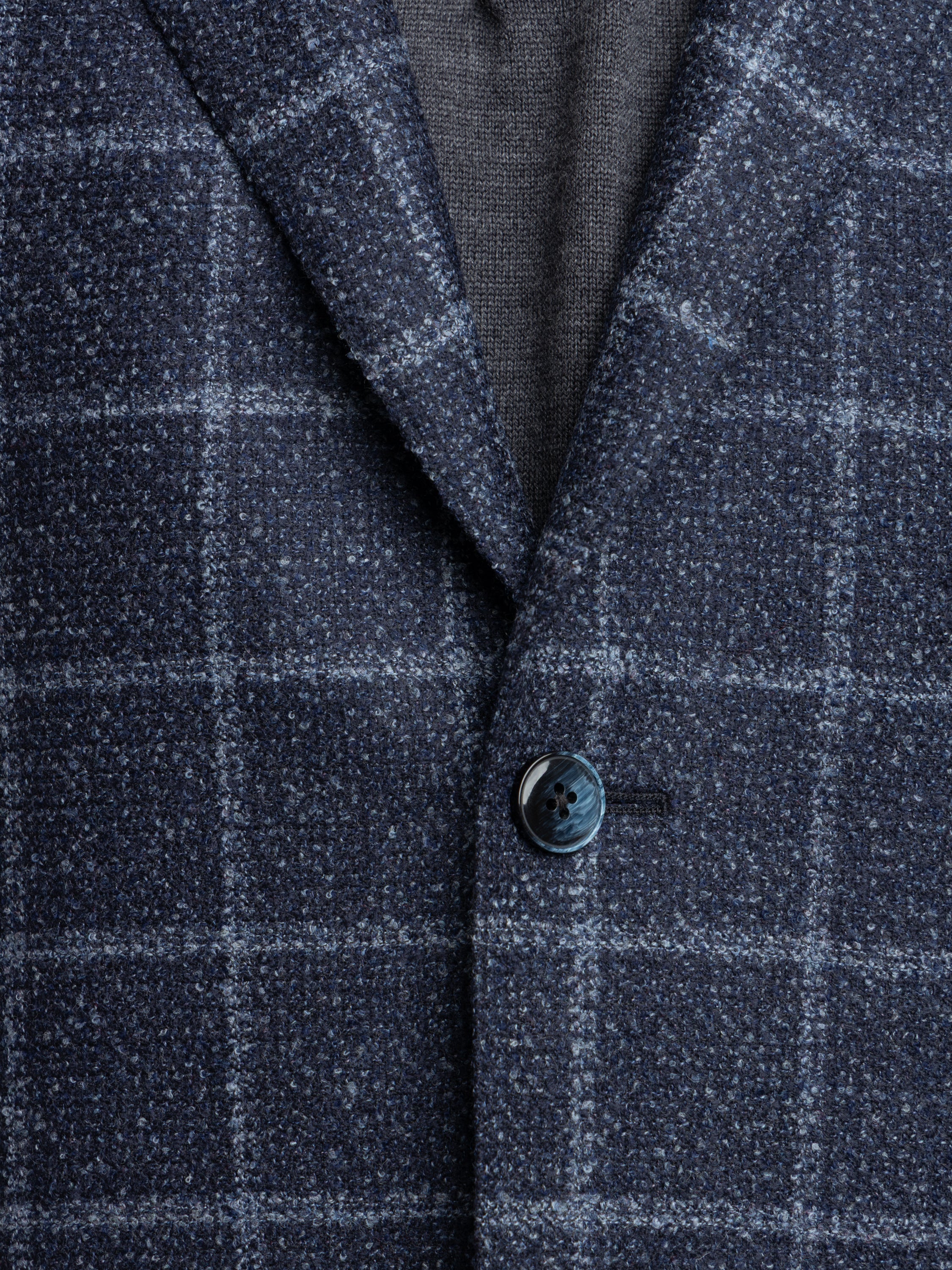 Blue Windowpane Wool-Blended Sport Jacket - Image 4