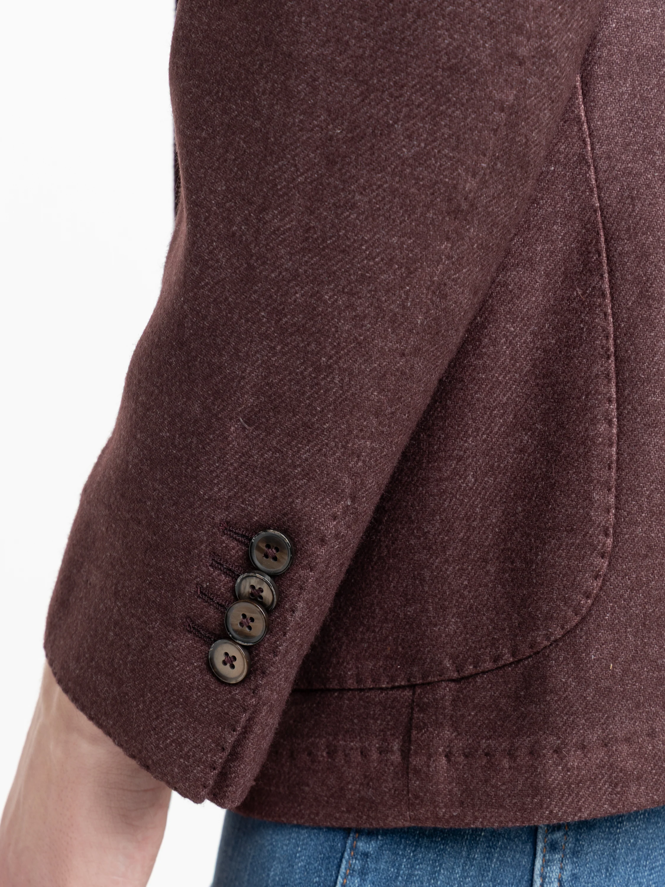 Dark Burgundy Wool Cashmere Blend Sport Jacket - Image 6