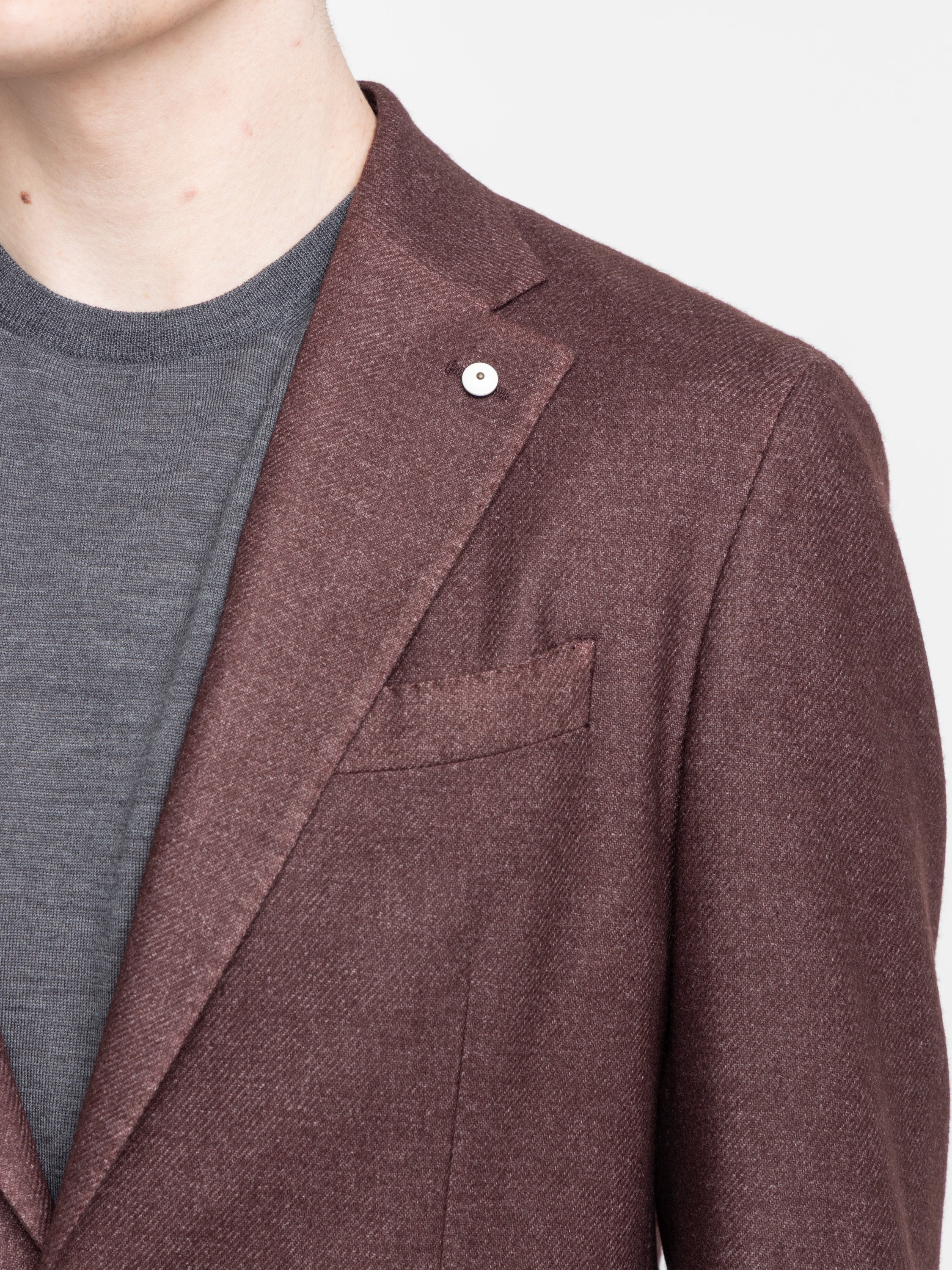 Dark Burgundy Wool Cashmere Blend Sport Jacket - Image 8