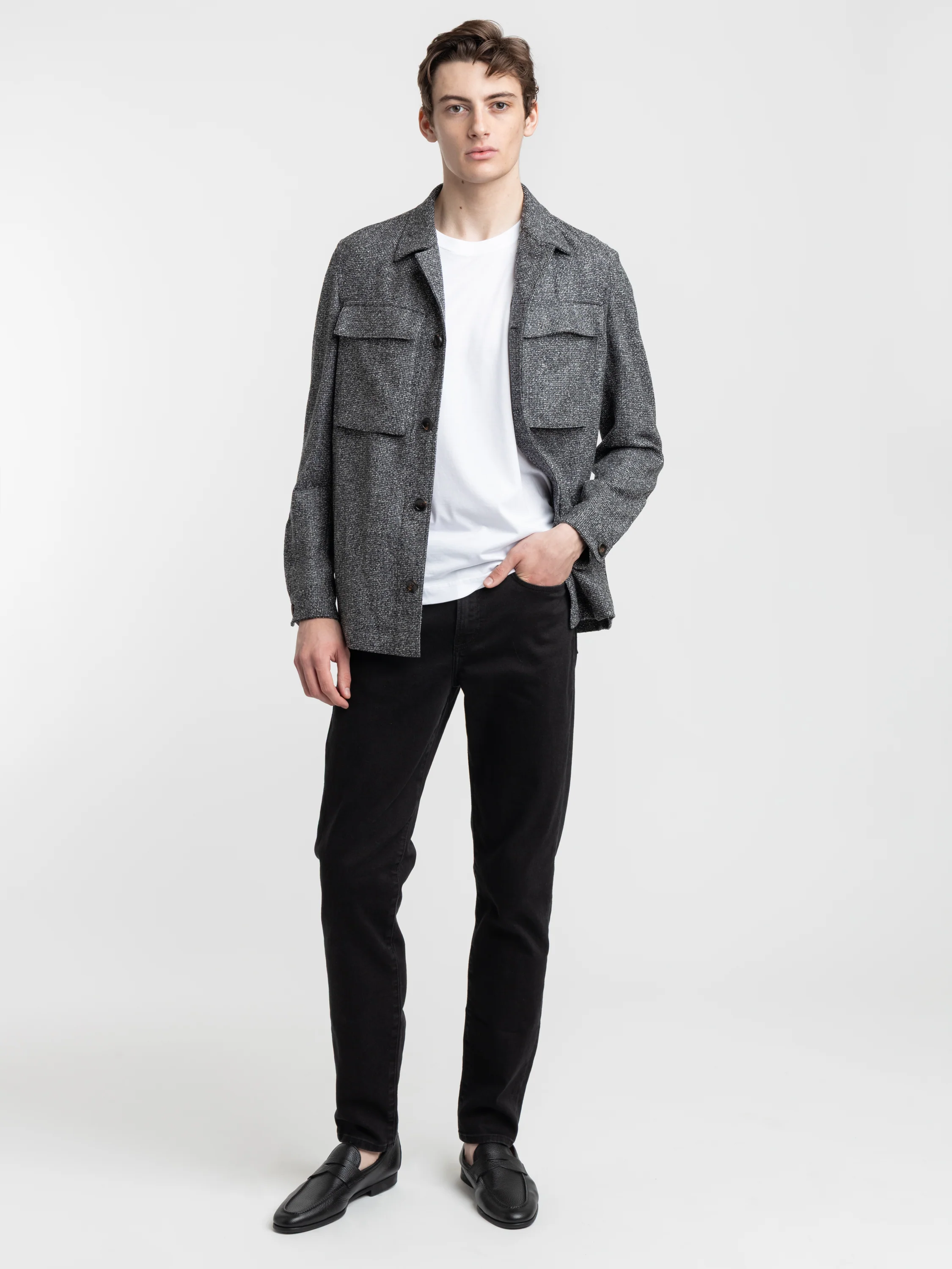 Microcheck Full Button Overshirt - Image 2