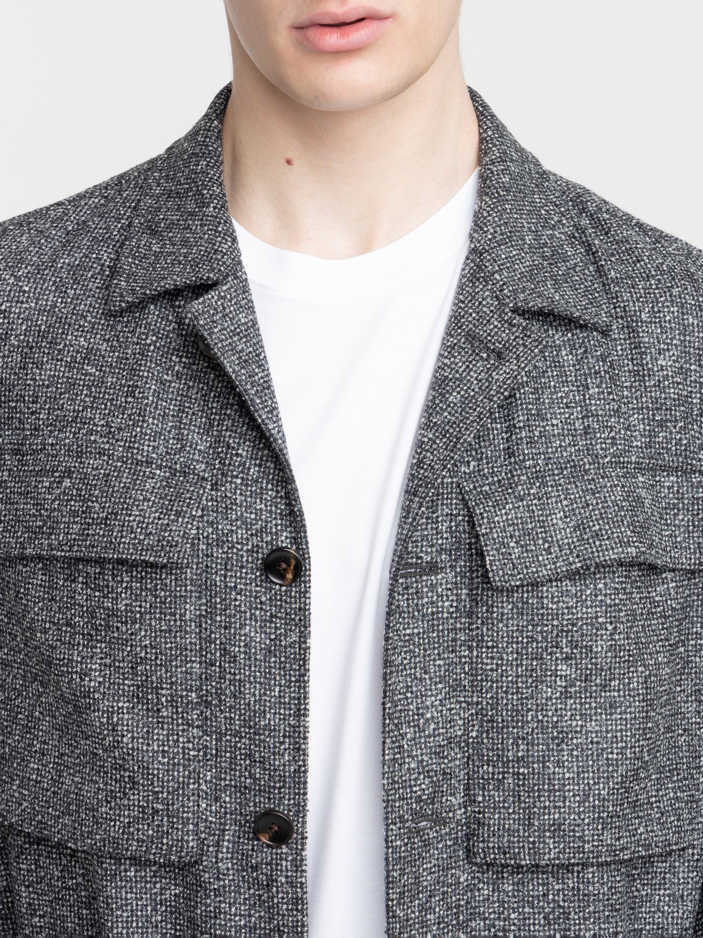 Microcheck Full Button Overshirt - Image 7