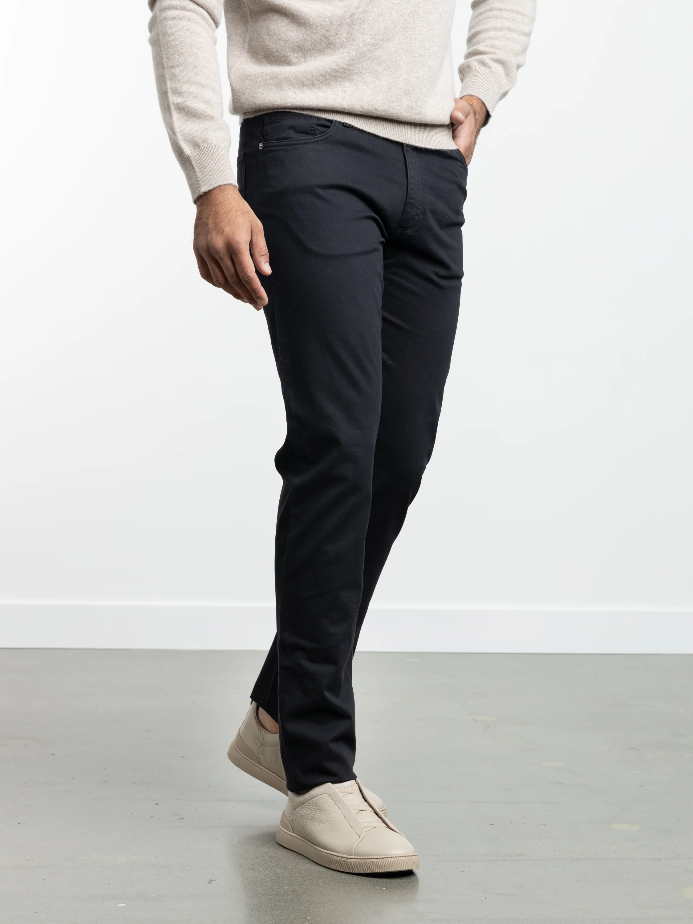 Navy Blue Stretch Roccia Jeans - Image 3