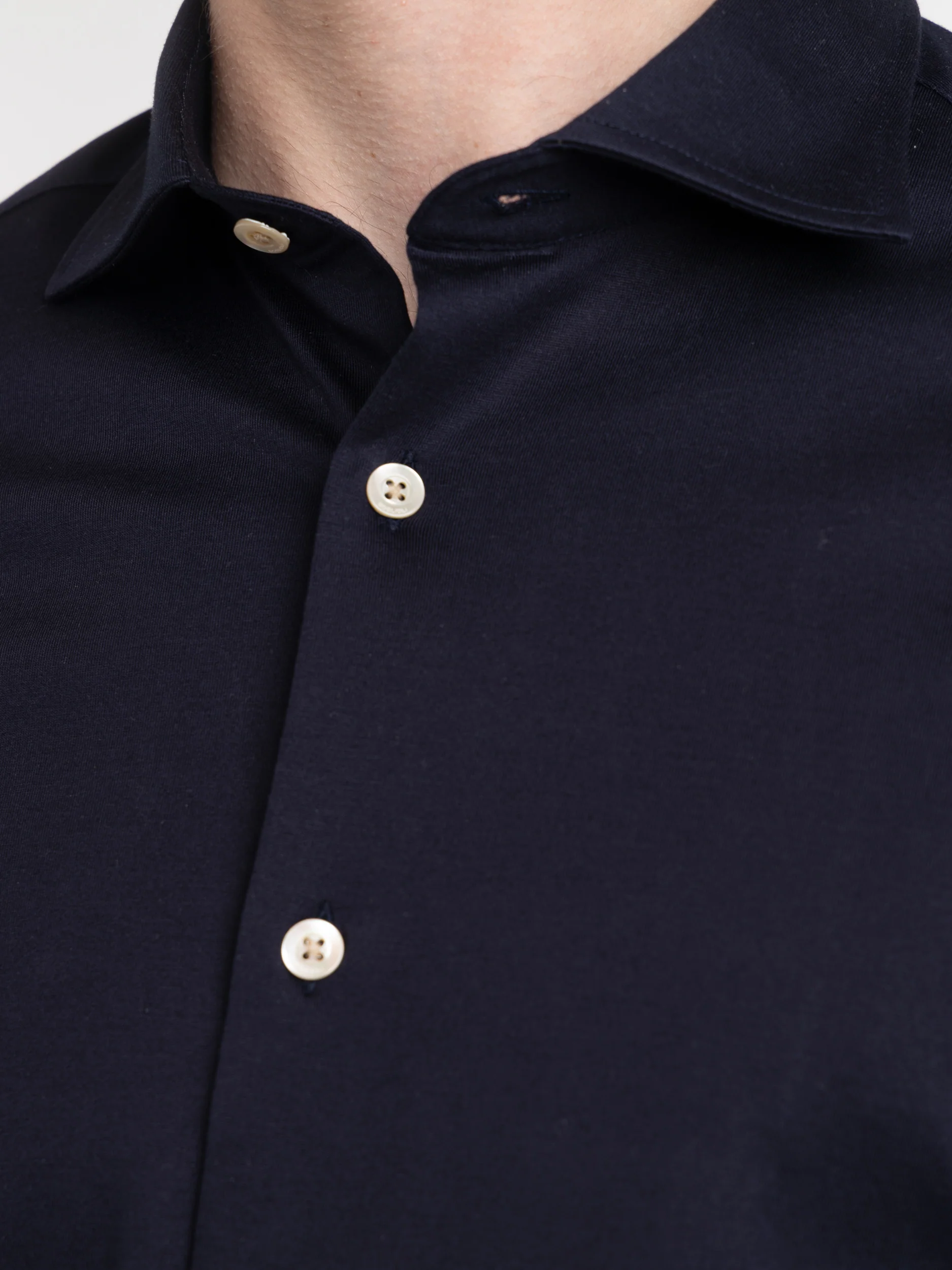 Navy Cotton Jersey Shirt - Image 4