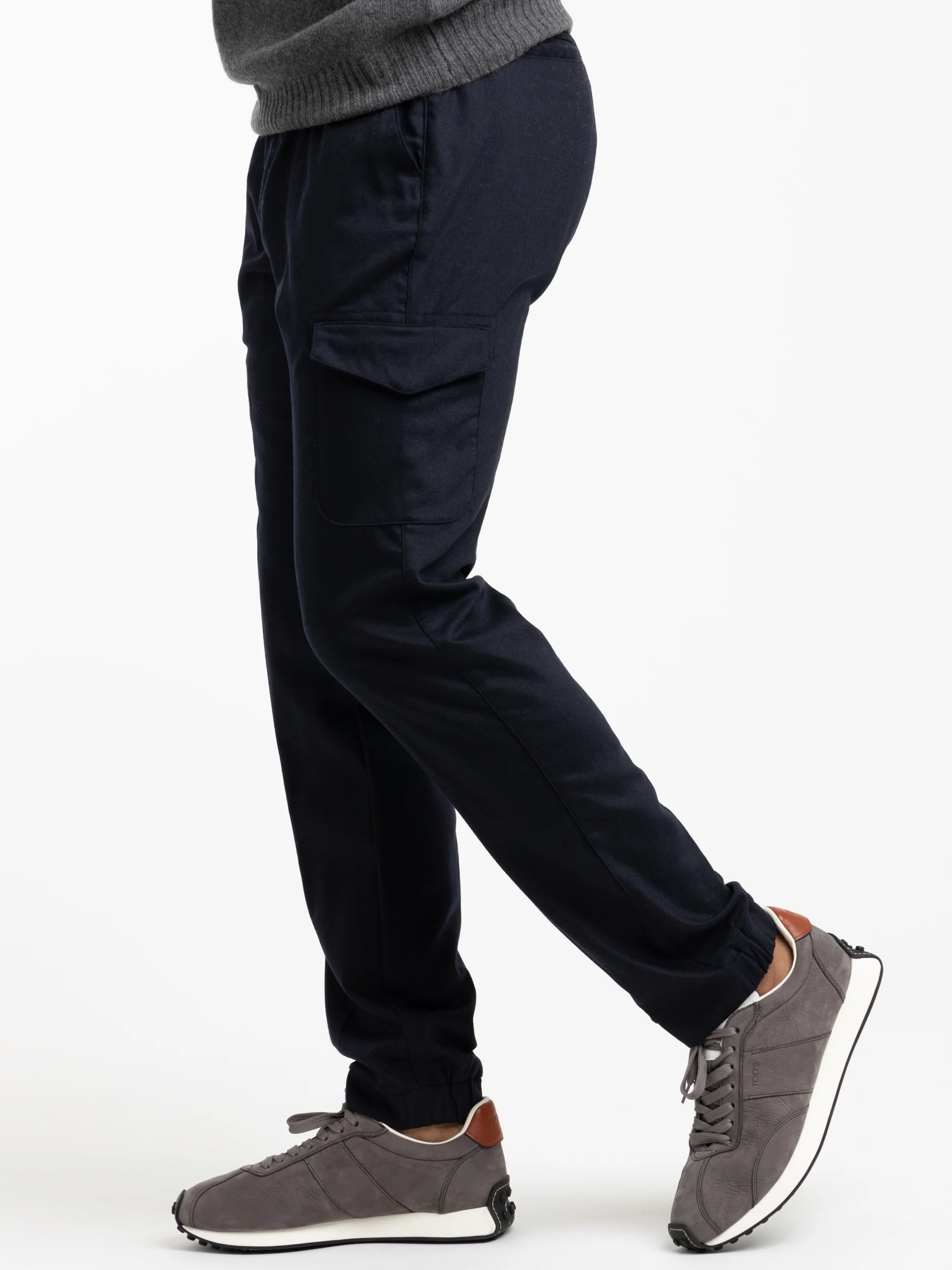 Navy Flannel Jogger Pants - Image 3