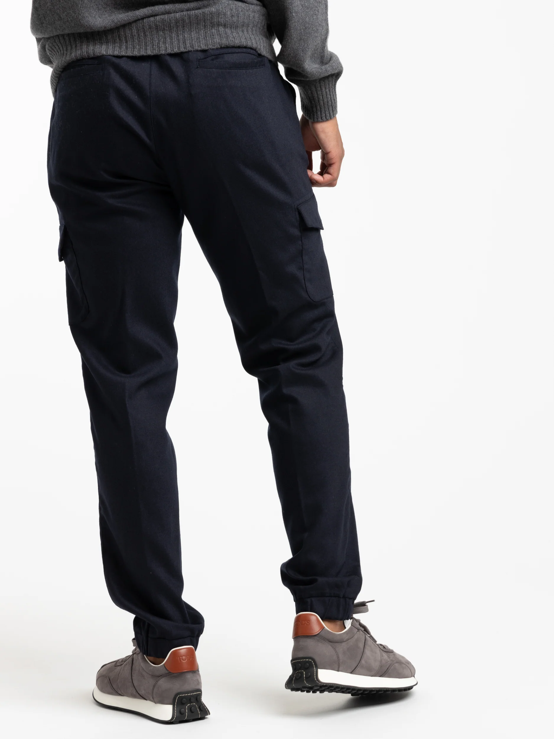 Navy Flannel Jogger Pants - Image 4