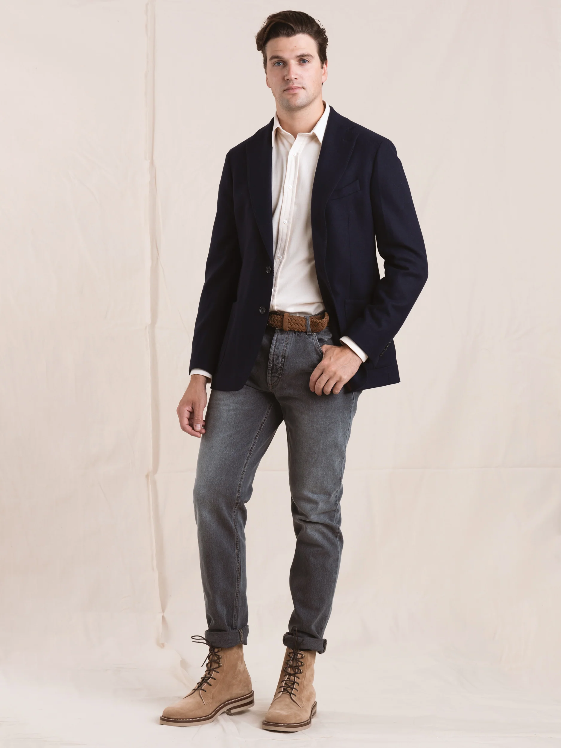 Navy Wool-Blend Sport Jacket - Image 2