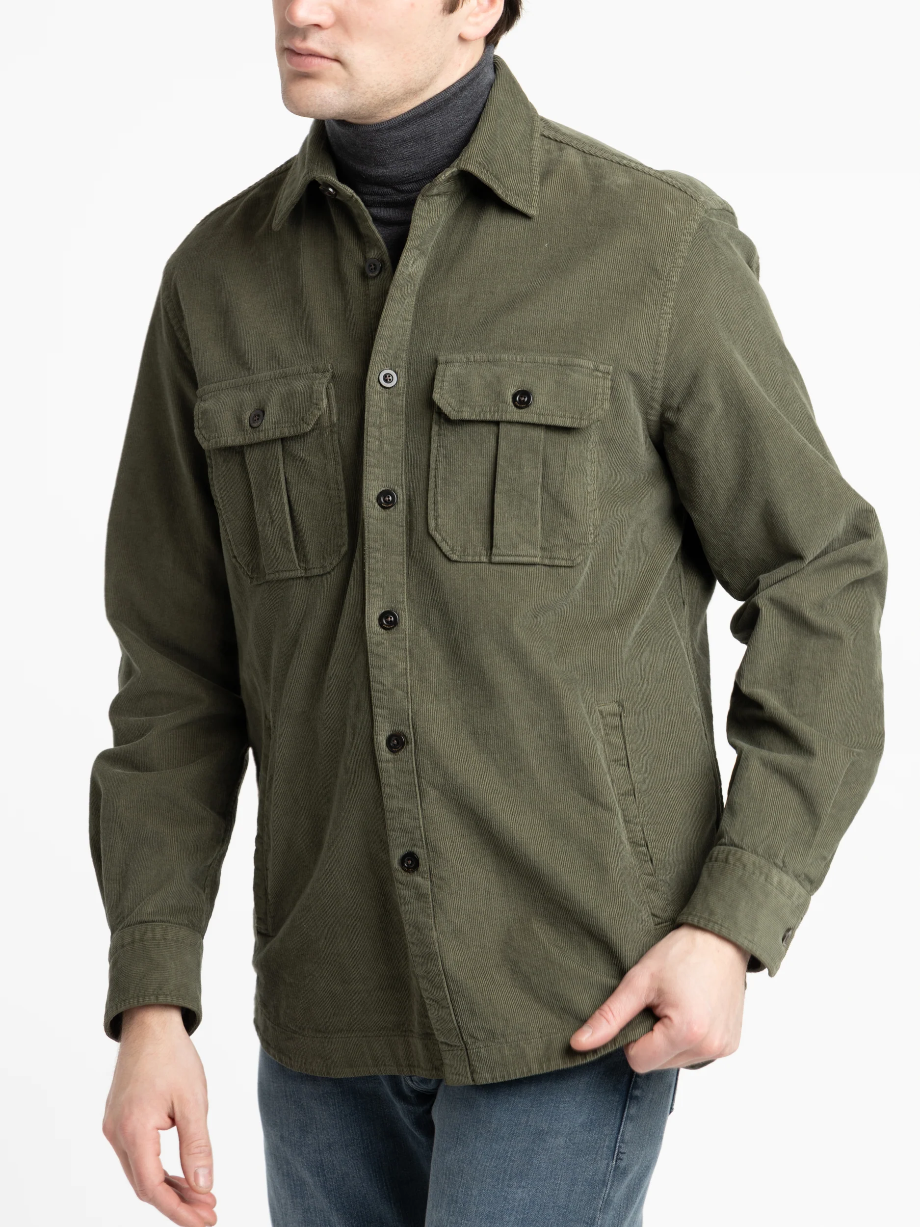 Olive Corduroy Overshirt - Image 4