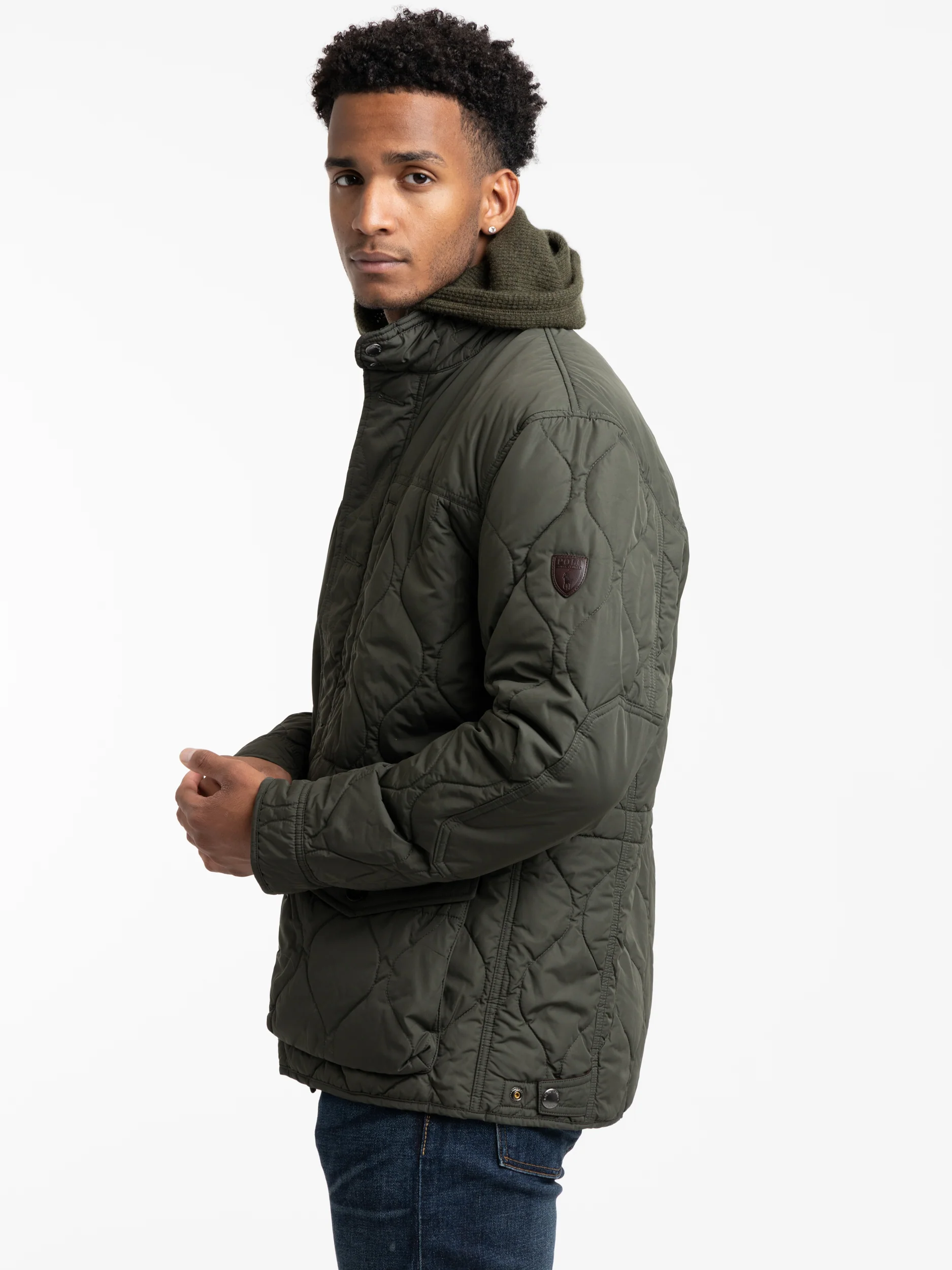 Olive Smoke Quilted Utility Jacket - Image 3