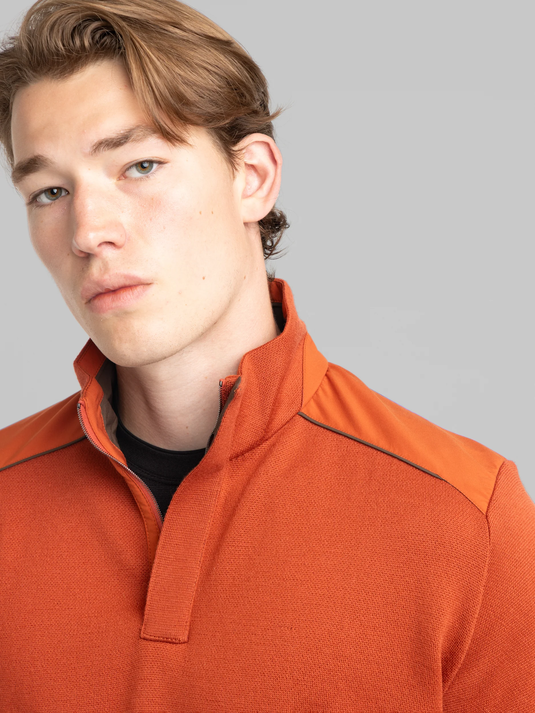 Orange Quarter Zip Knit - Image 4