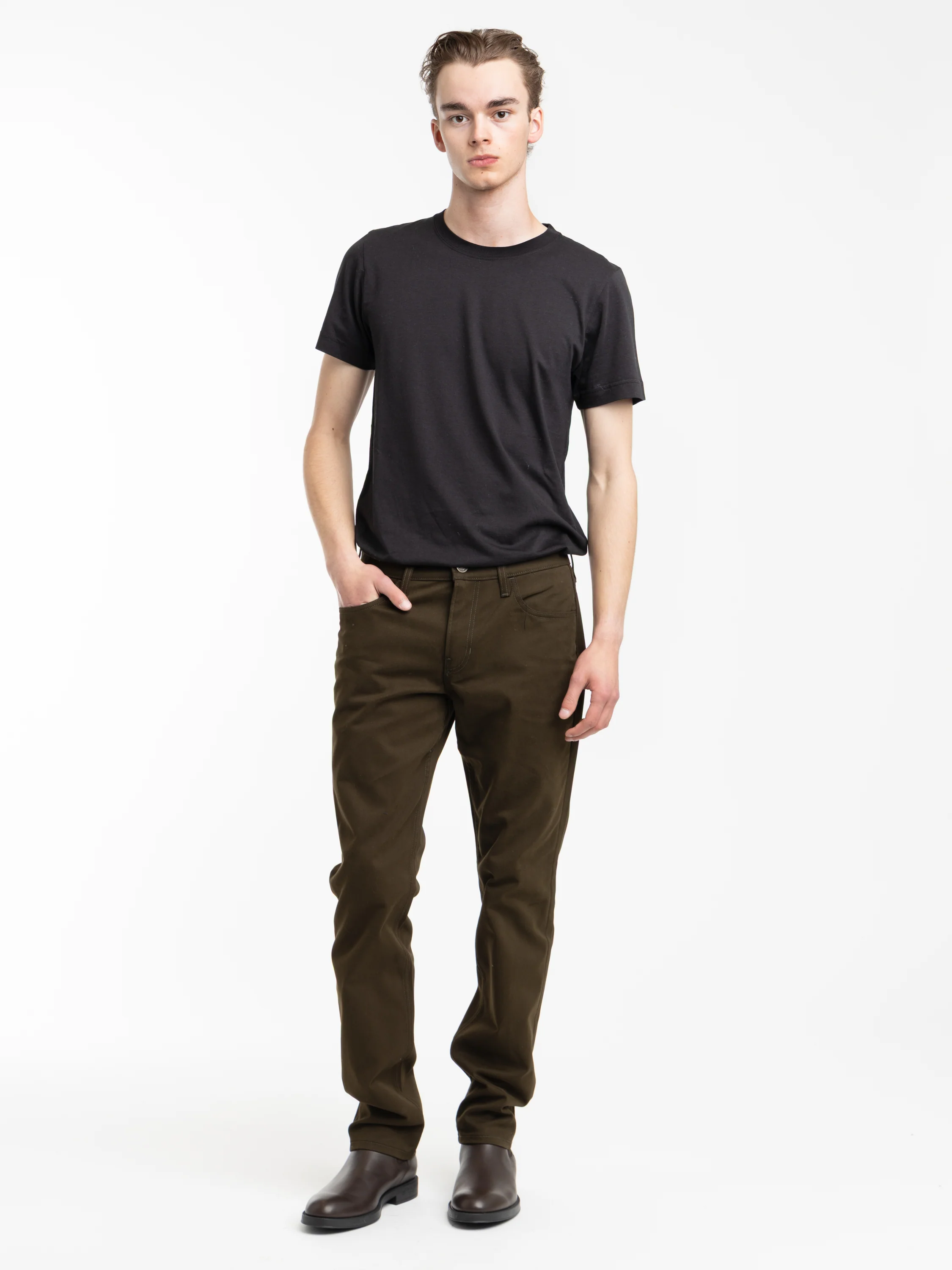 Olive Twill Macneil Slim Straight Pant - Image 2