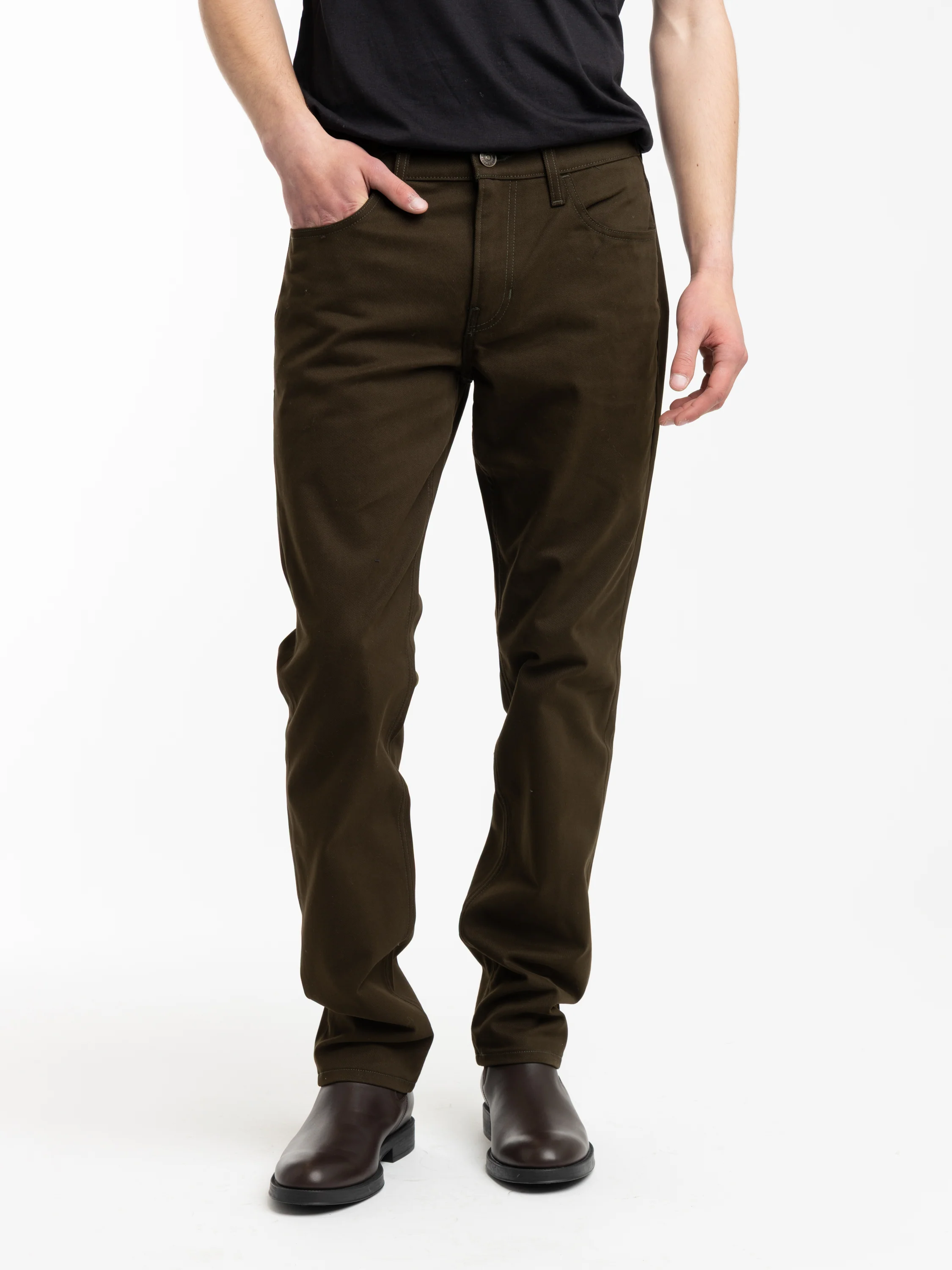 Olive Twill Macneil Slim Straight Pant - Image 3