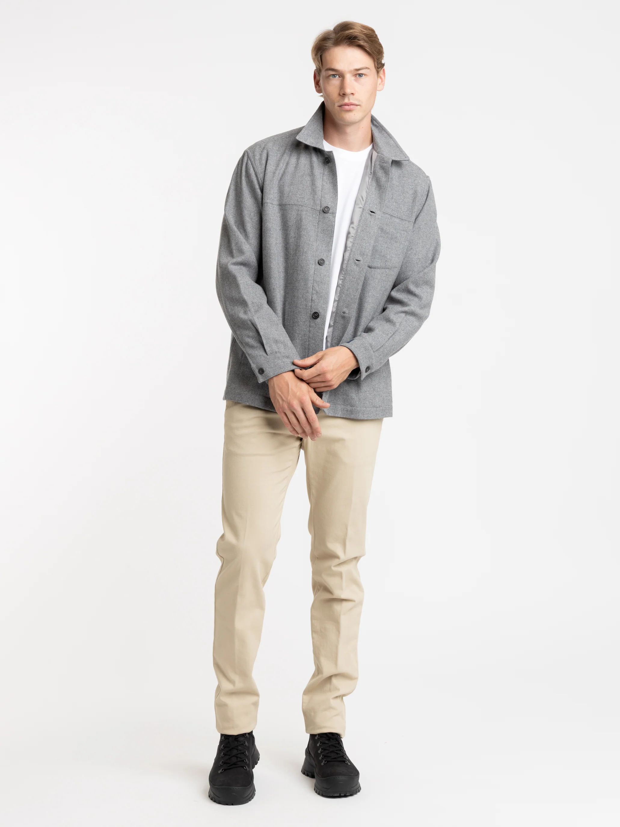 Grey Wool and Cashmere Overshirt - Image 2