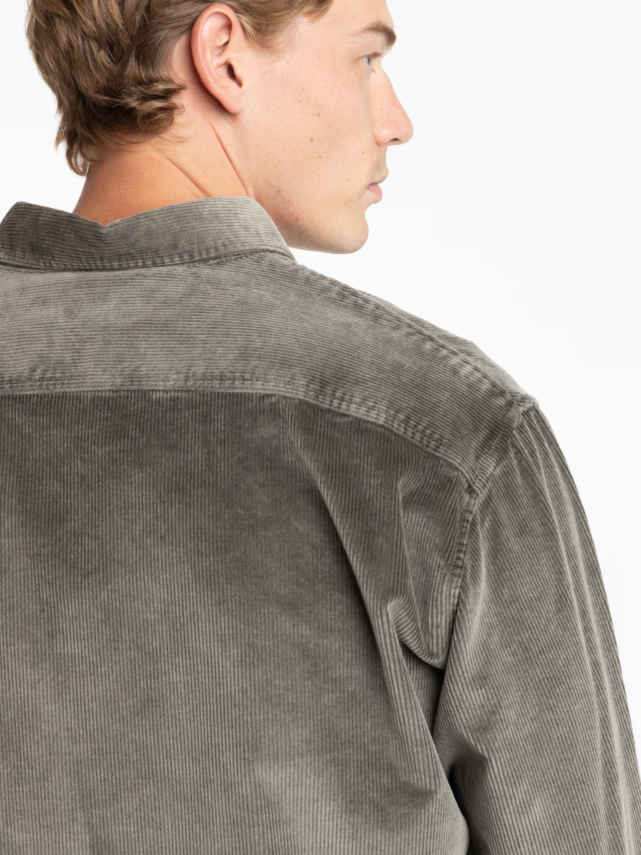 Brown Cotton Corduroy Overshirt With Chest Pockets - Image 4