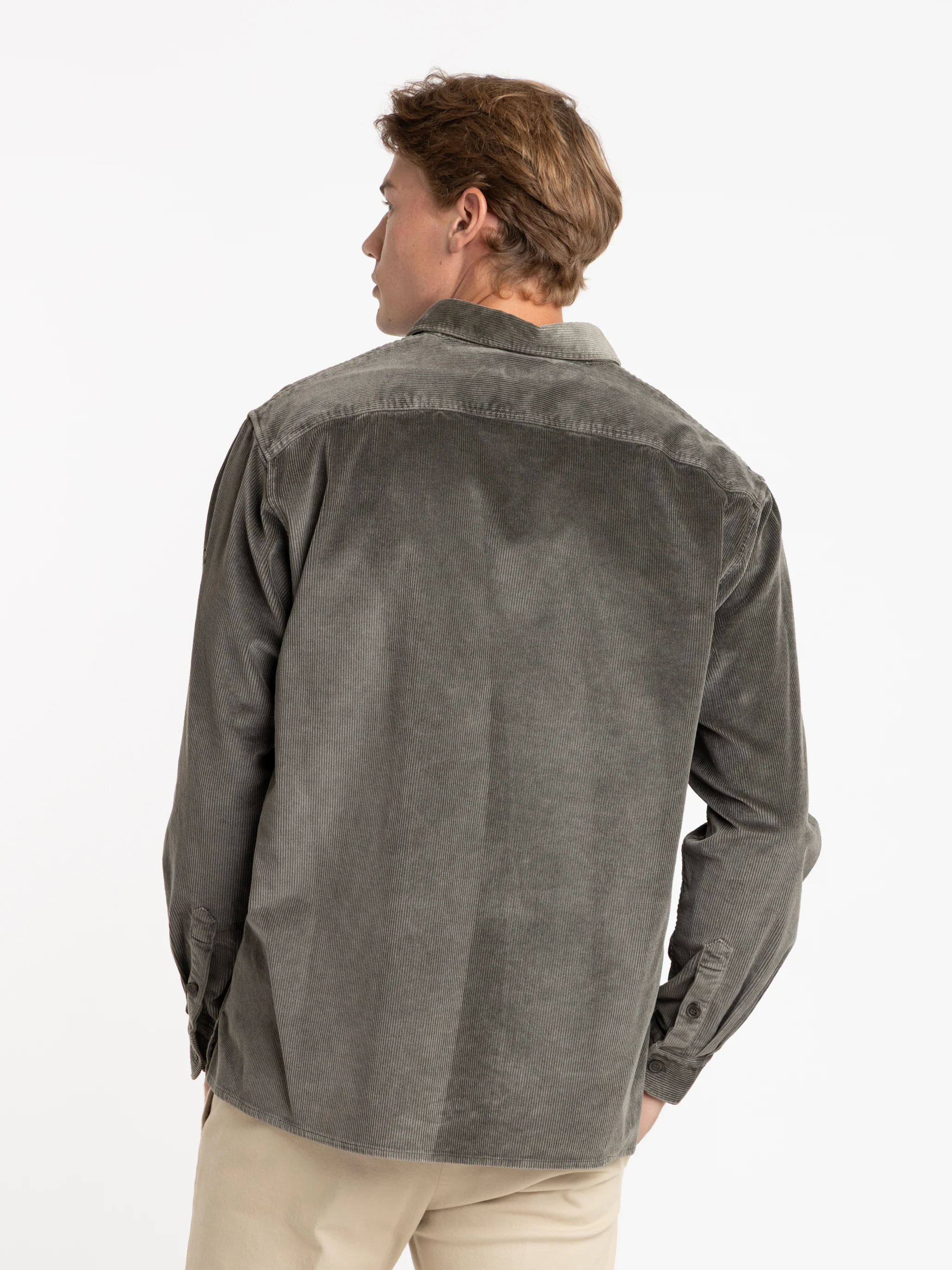 Brown Cotton Corduroy Overshirt With Chest Pockets - Image 5
