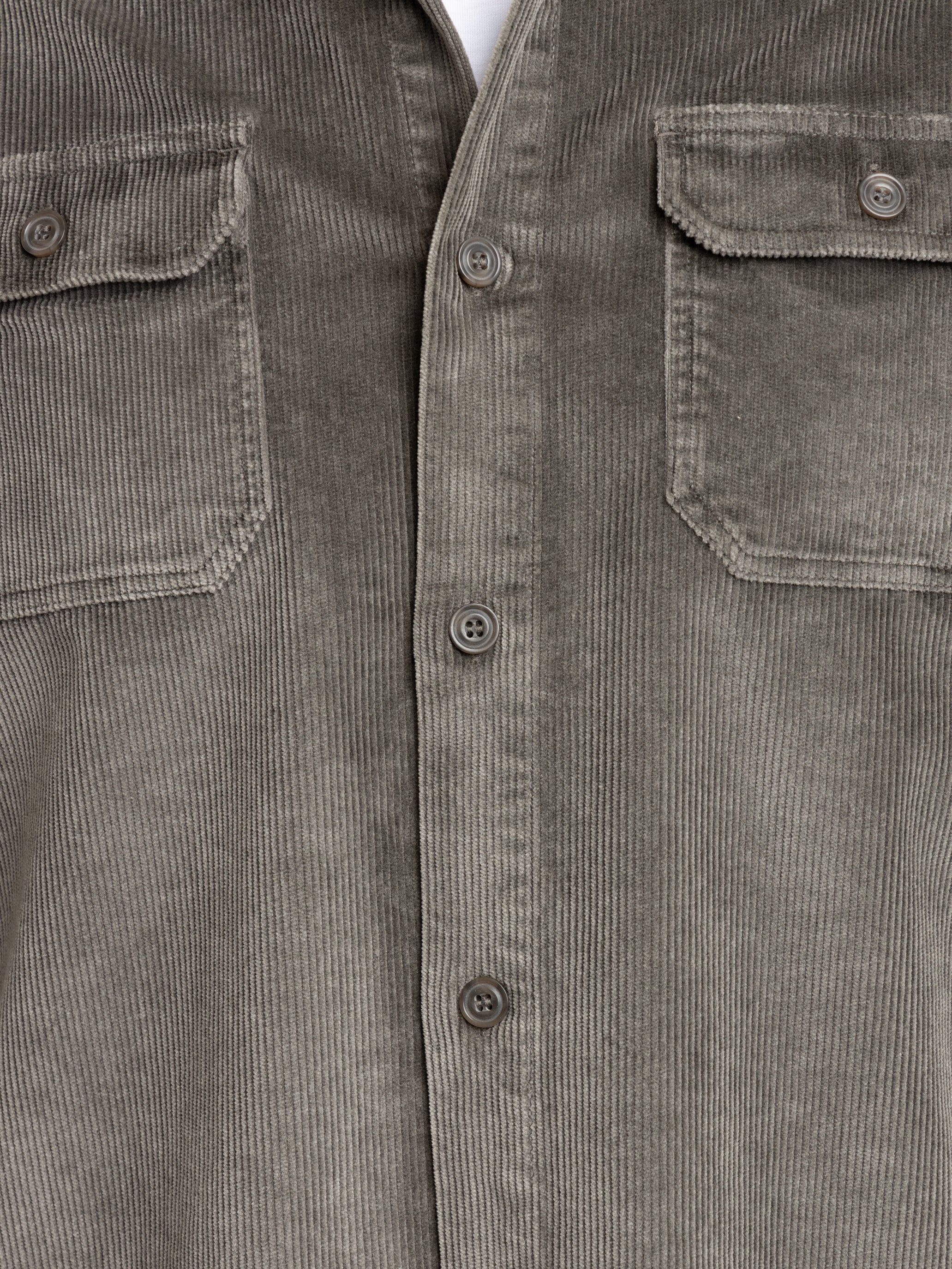 Brown Cotton Corduroy Overshirt With Chest Pockets - Image 7