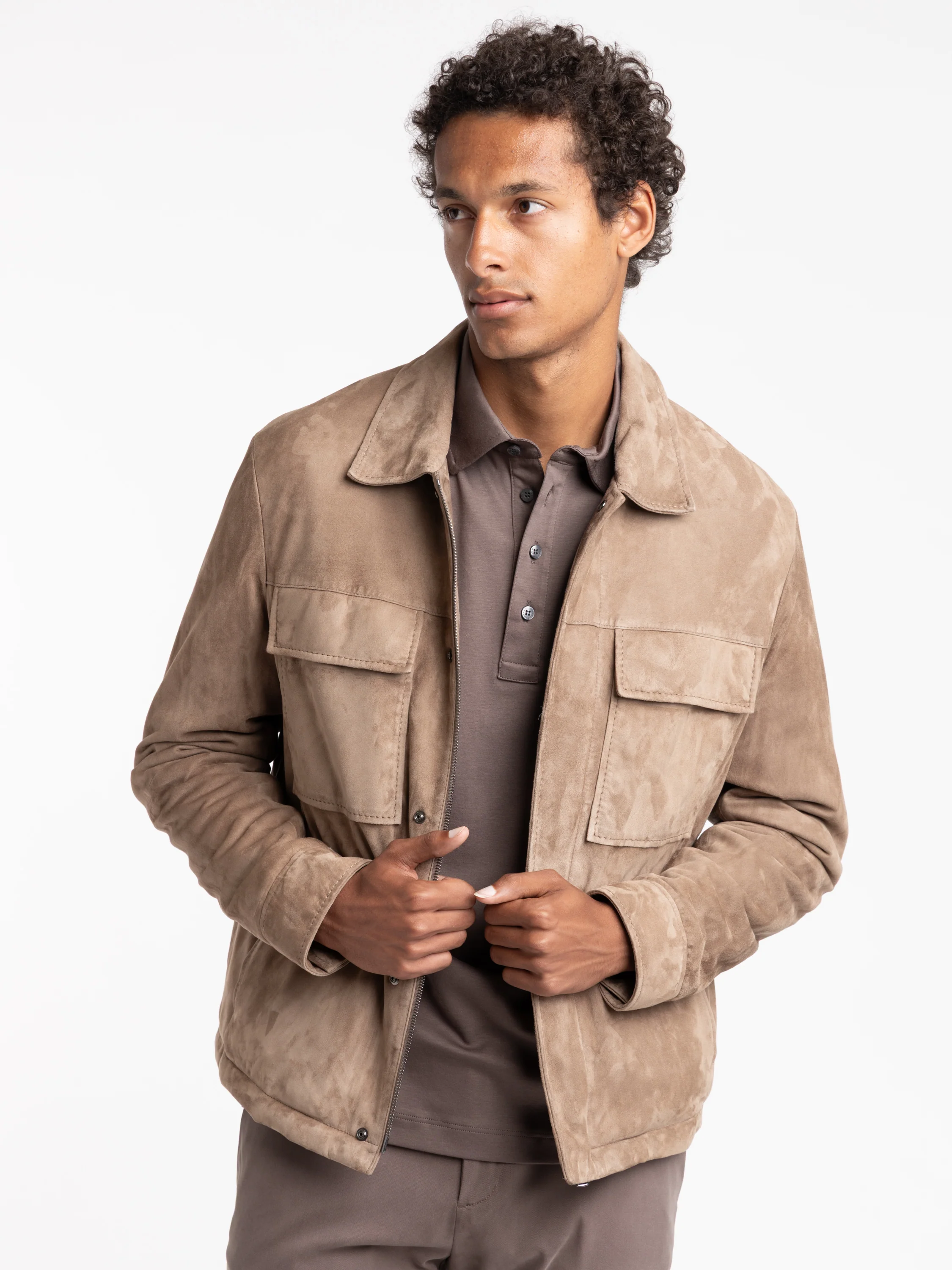 Brown Suede Aqualeather Coat