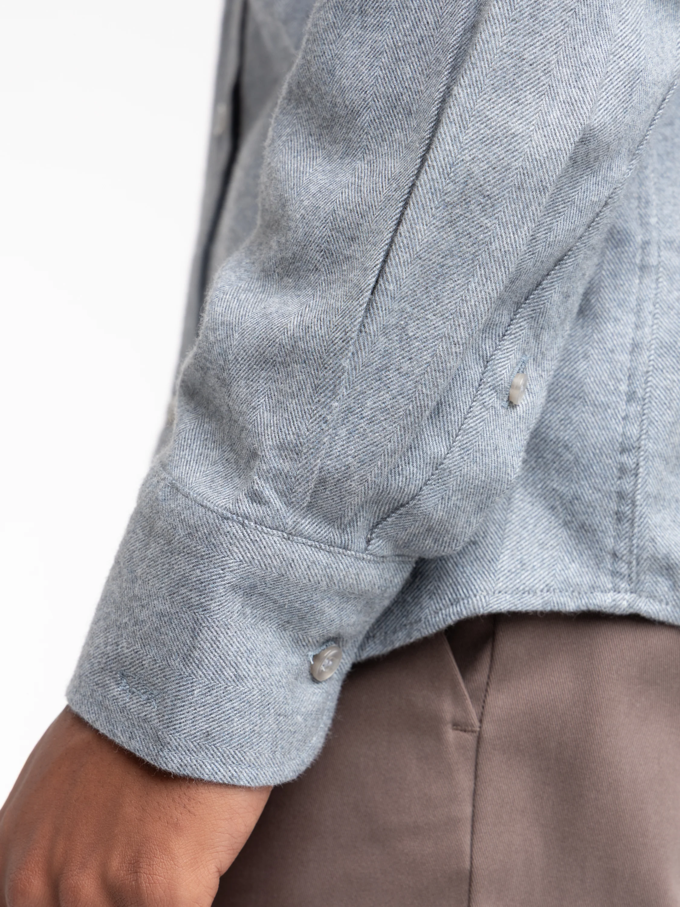 Grey/Blue Flannel Sport Shirt - Image 7