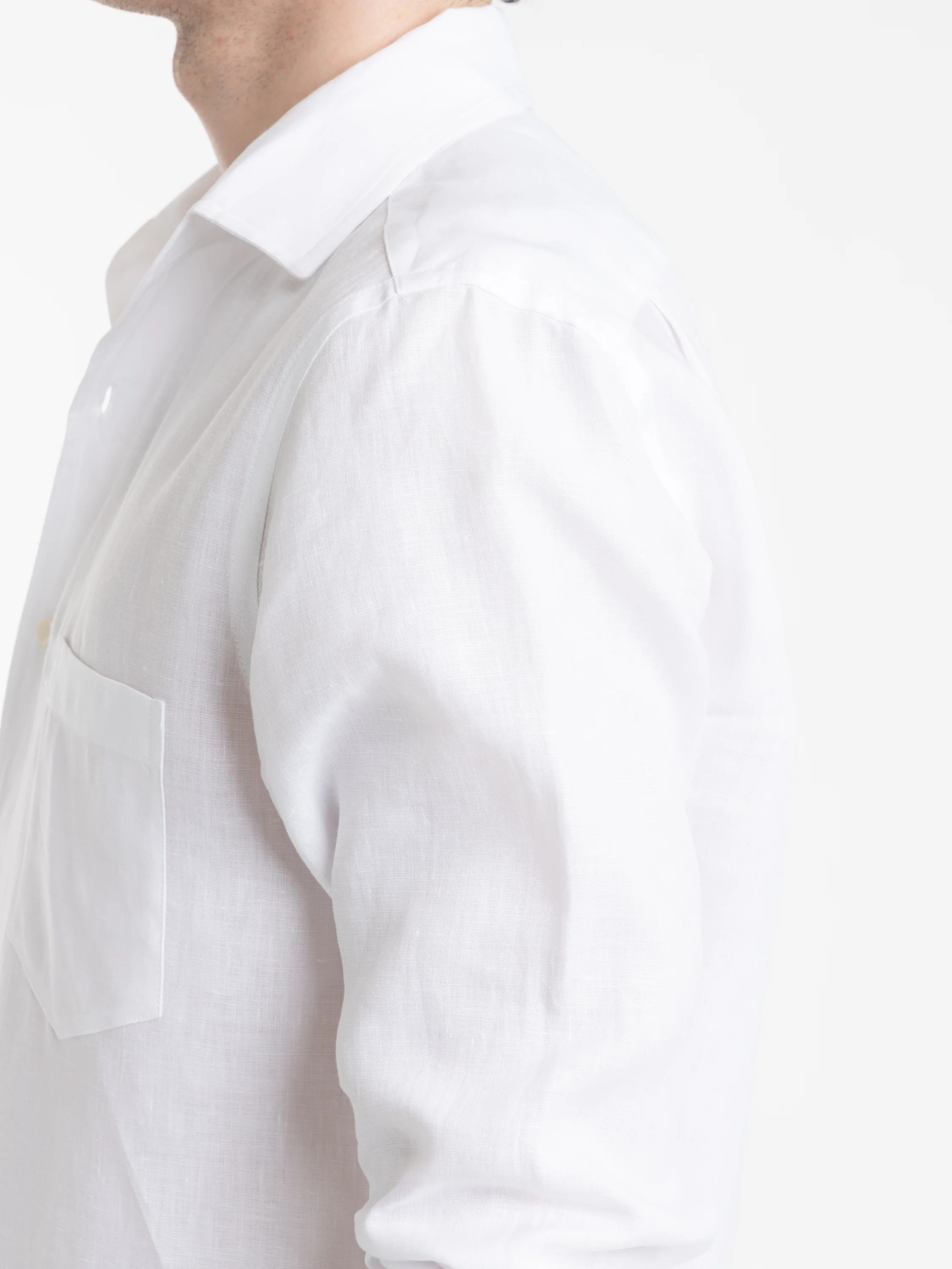White Soffio Linen Shirt - Image 4