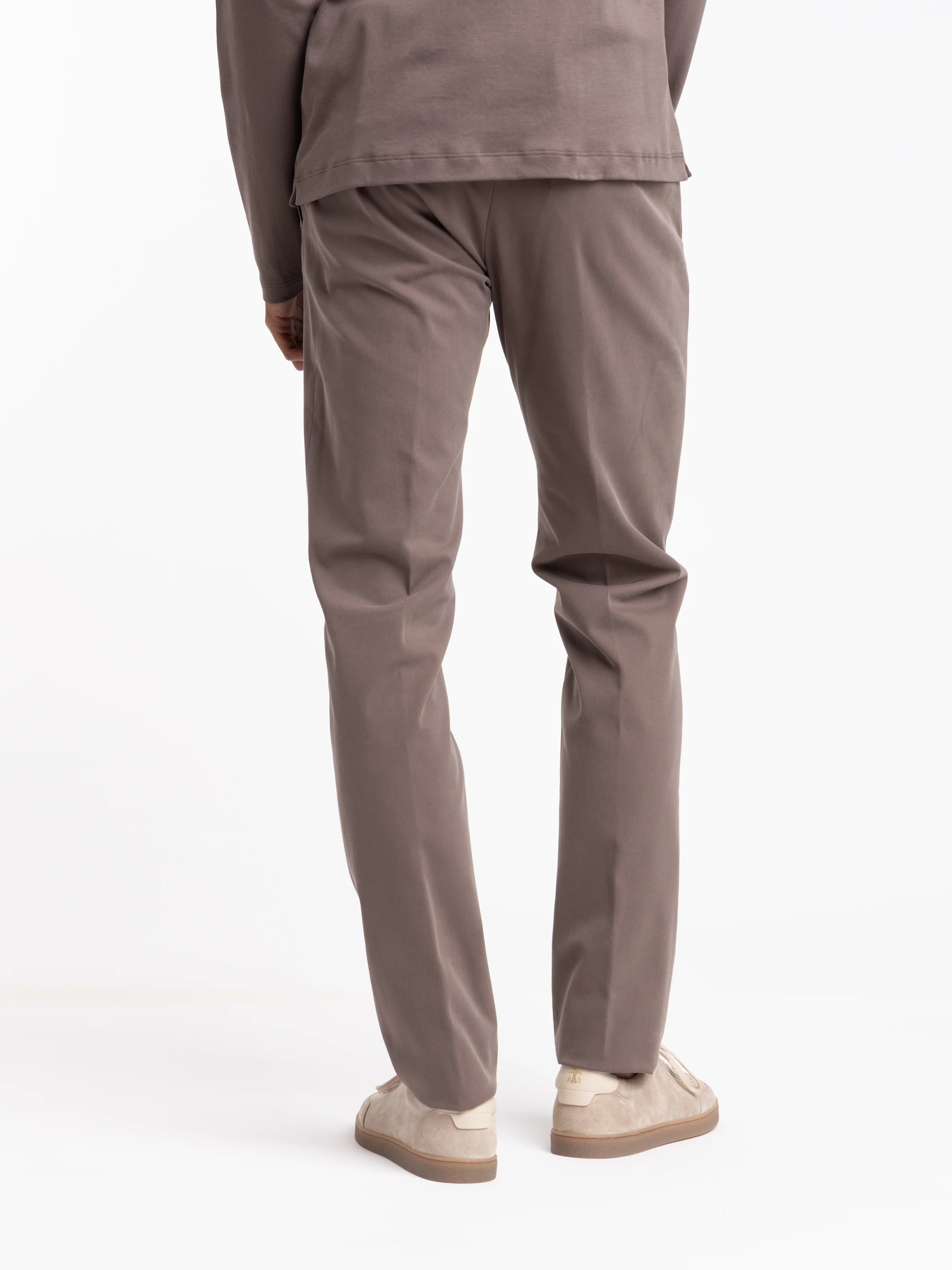 Taupe Brown Slim Stretch Trouser - Image 4