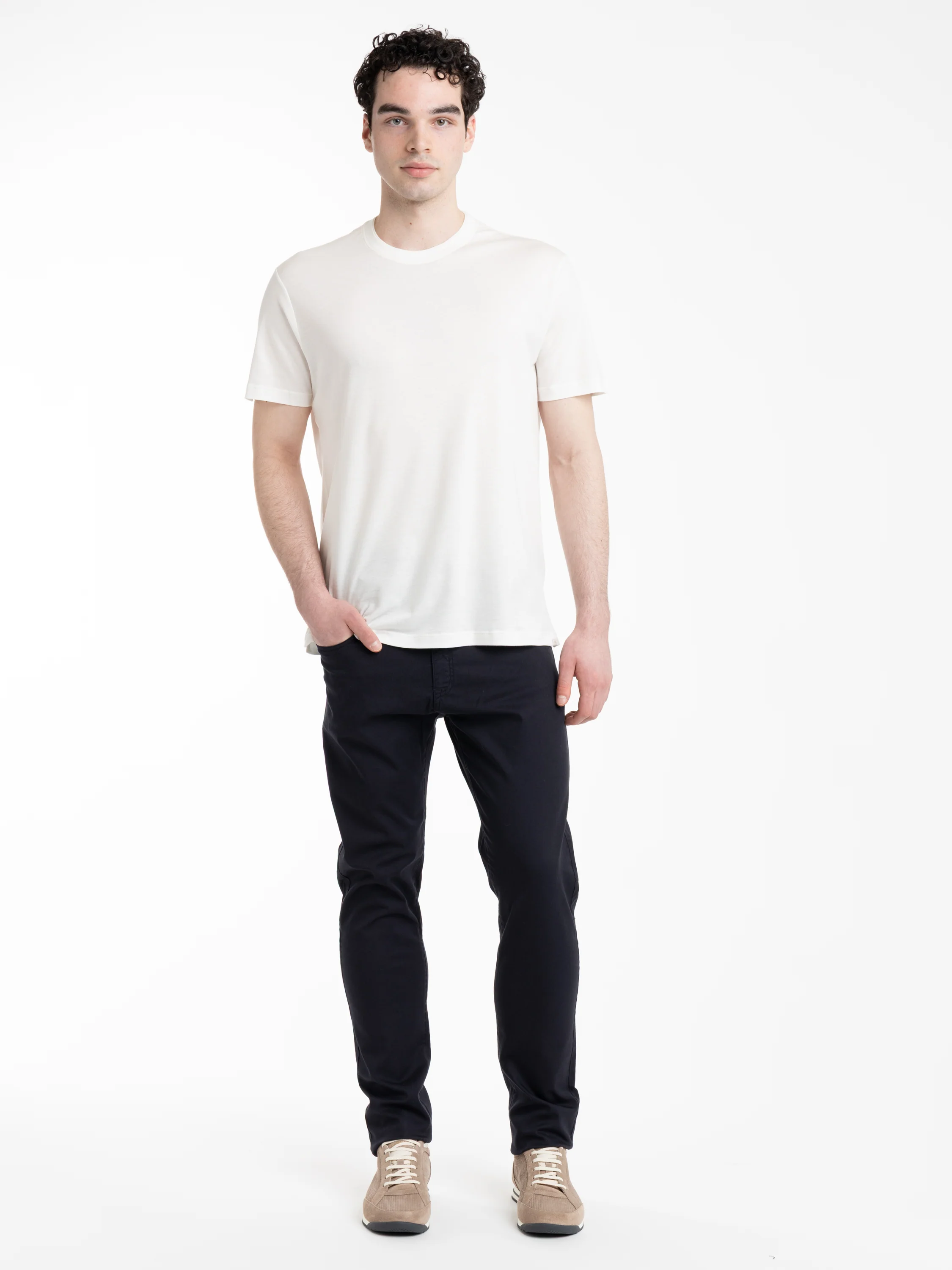 Navy Stretch Trousers - Image 2