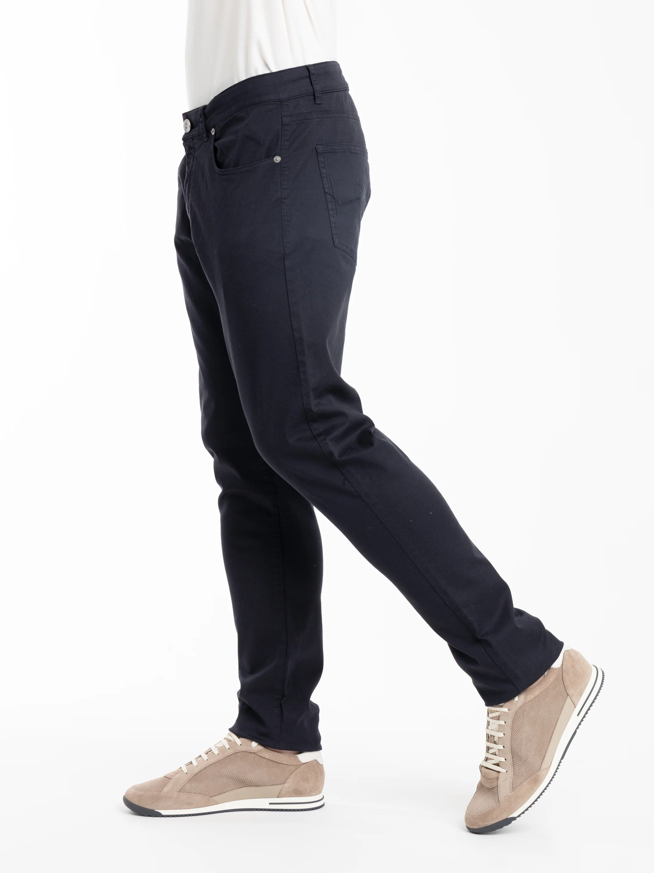 Navy Stretch Trousers - Image 4