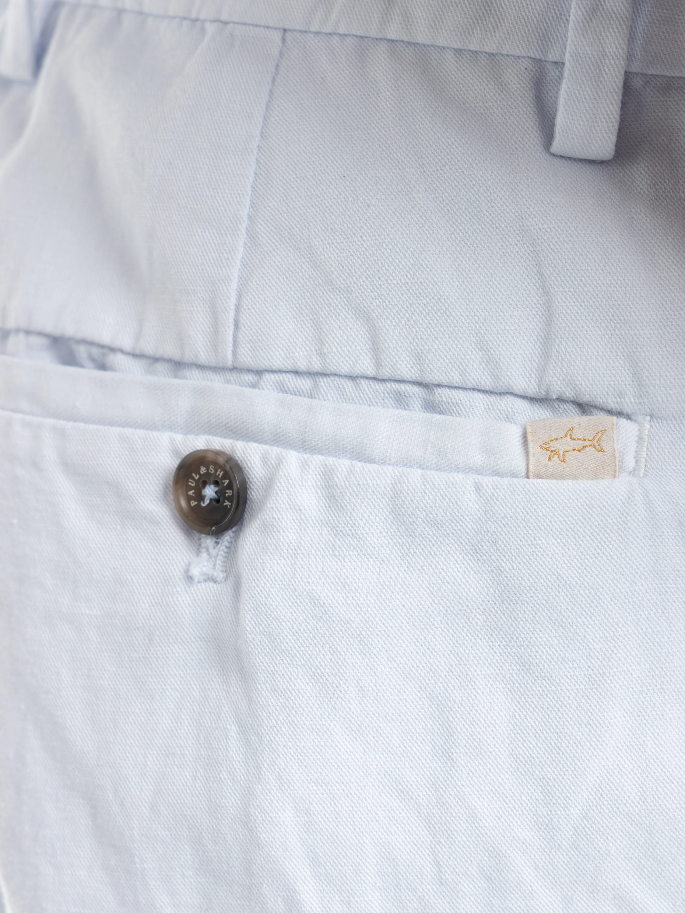 Light Blue Linen and Cotton Bermuda Shorts - Image 6