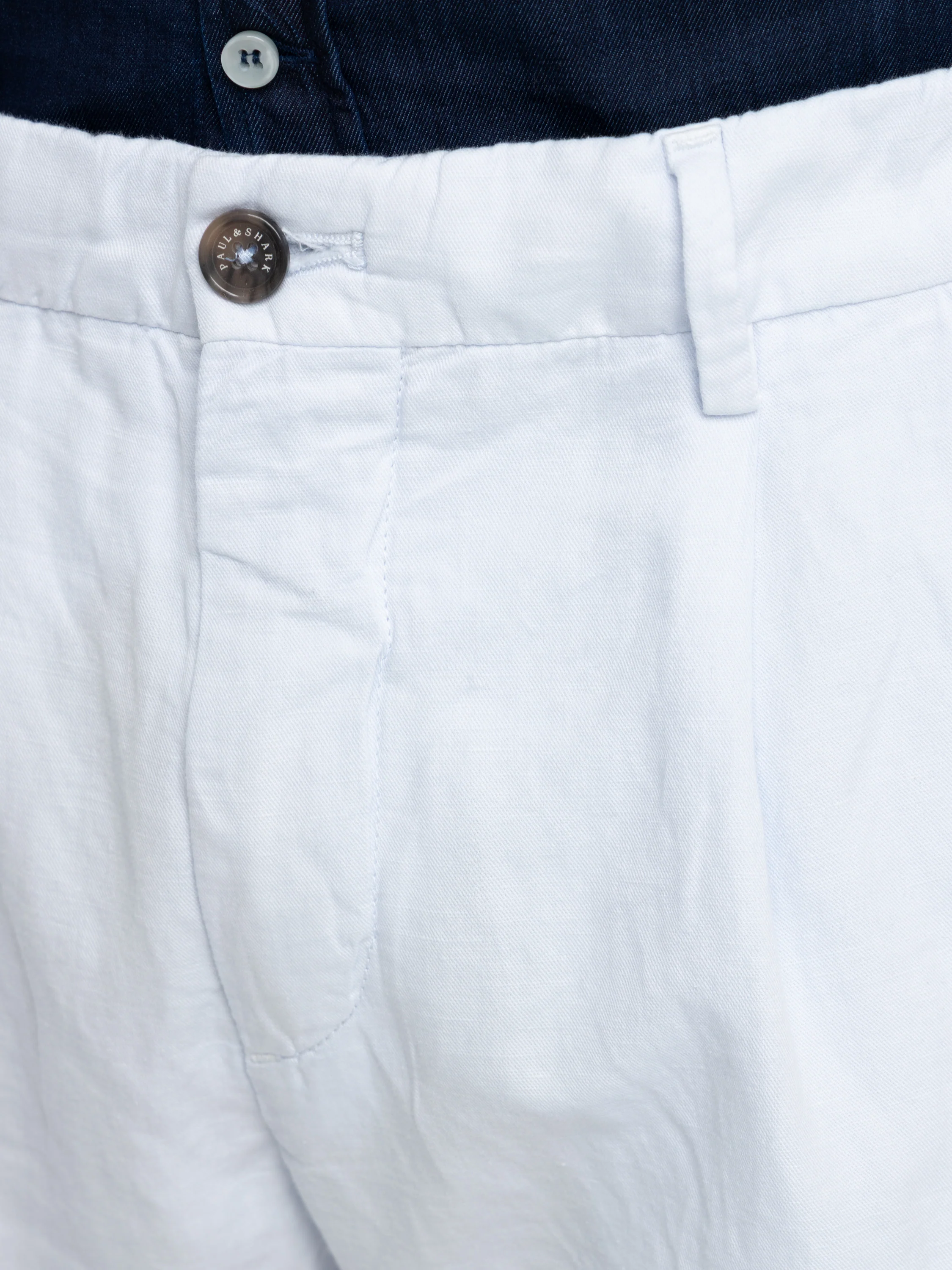 Light Blue Linen and Cotton Bermuda Shorts - Image 7