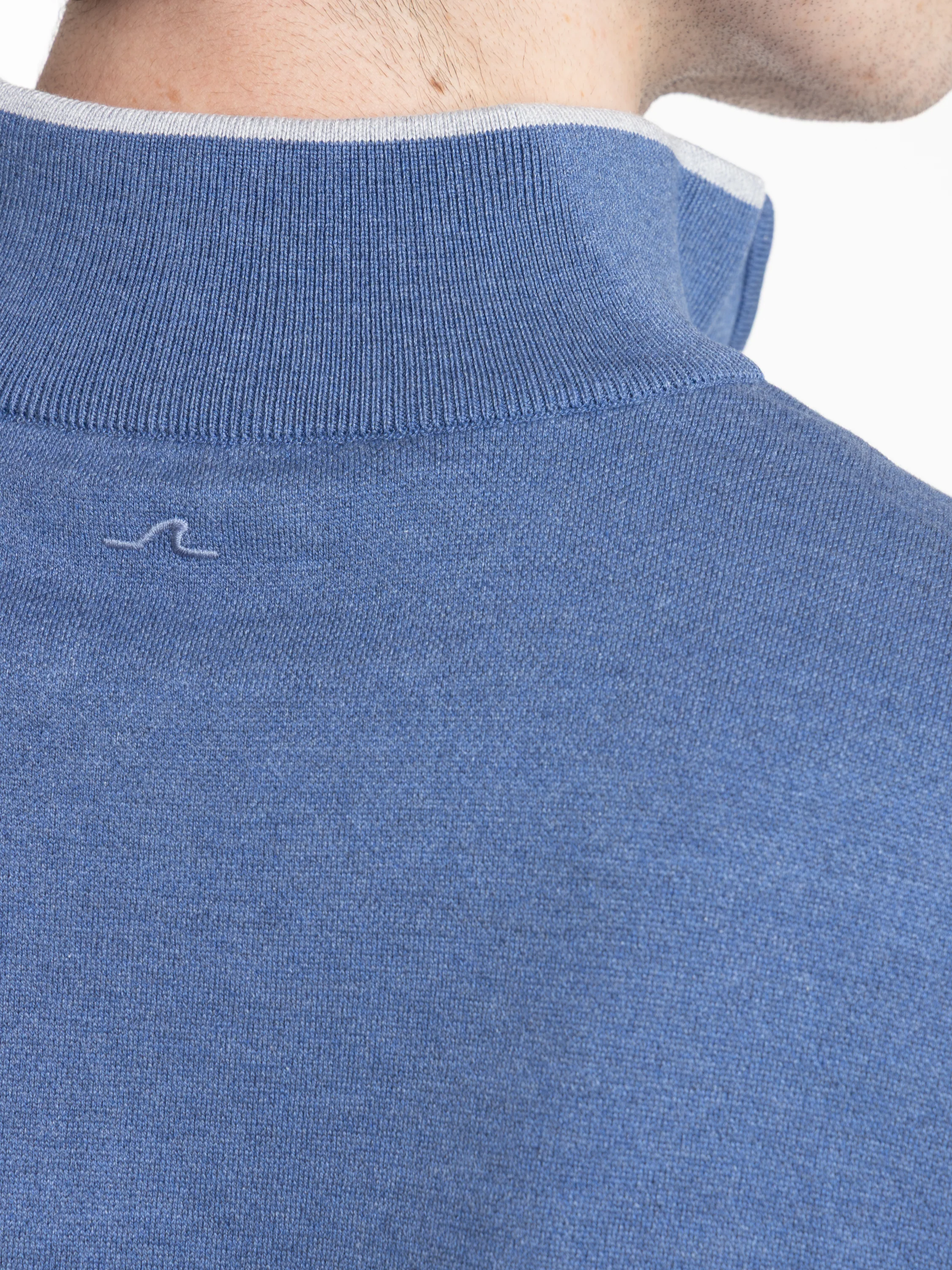 Colony Blue Half‑zip Cotton and Silk Sweater - Image 5