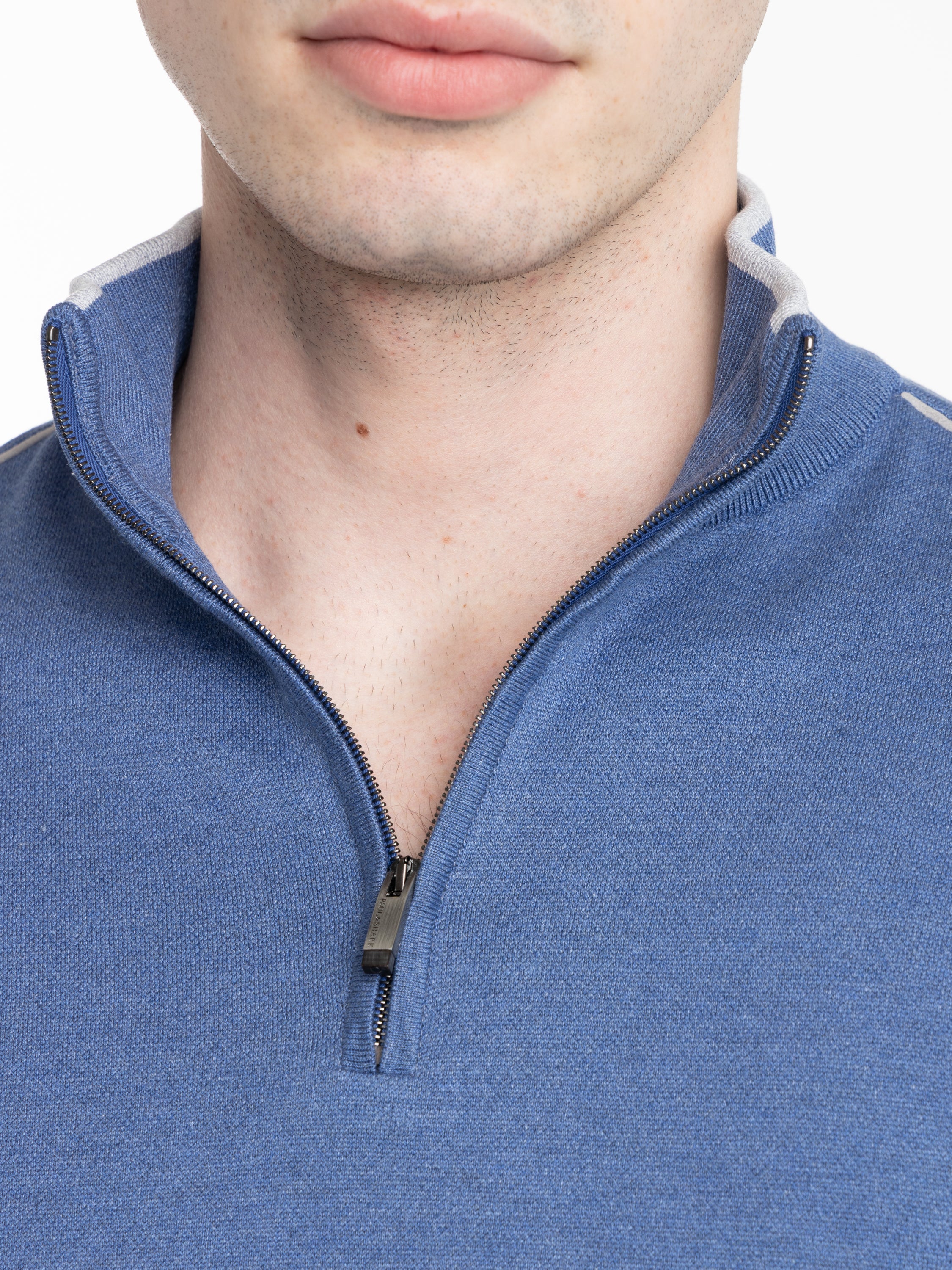 Colony Blue Half‑zip Cotton and Silk Sweater - Image 7