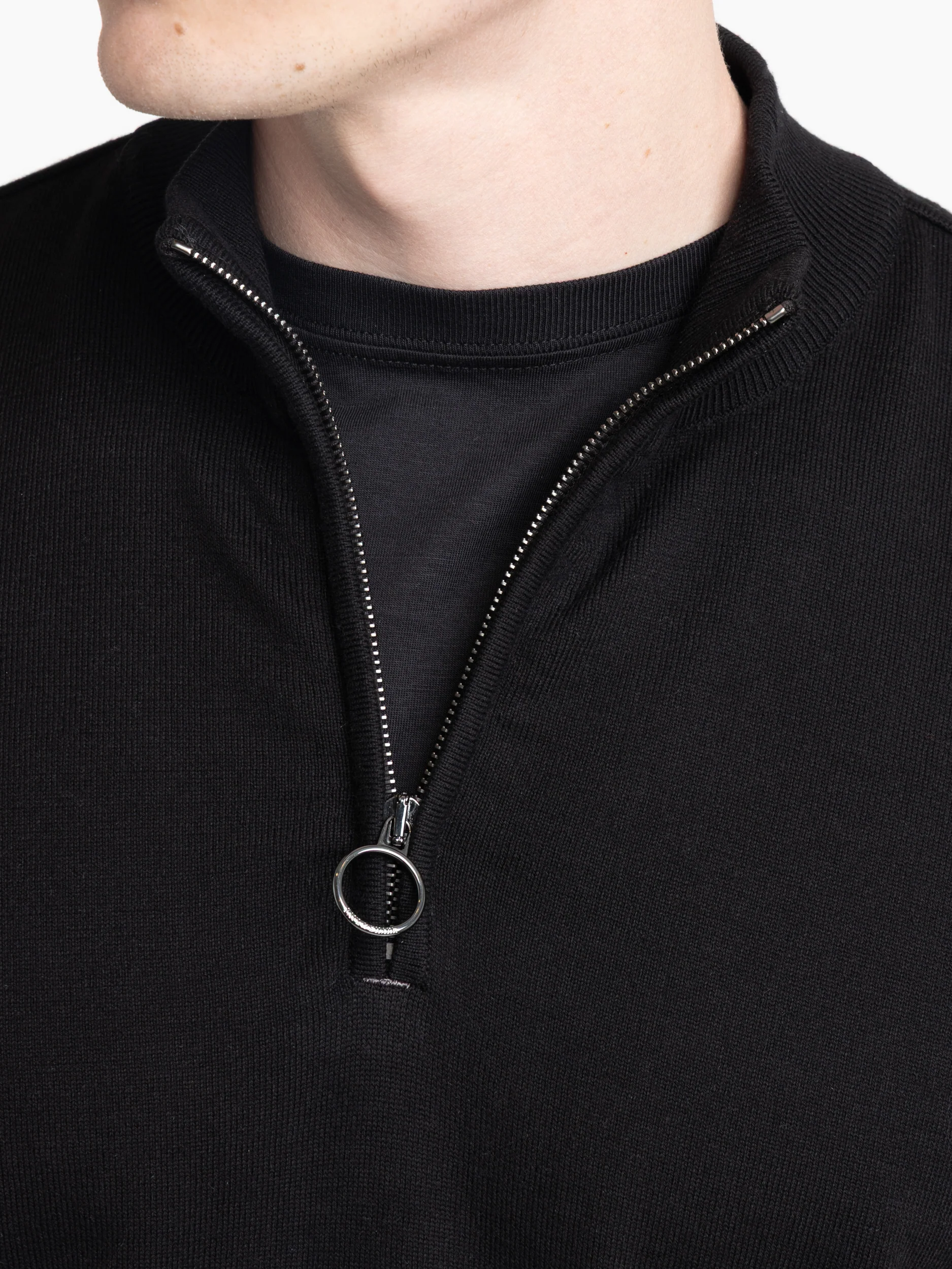 Black Cotton Quarter Zip - Image 8