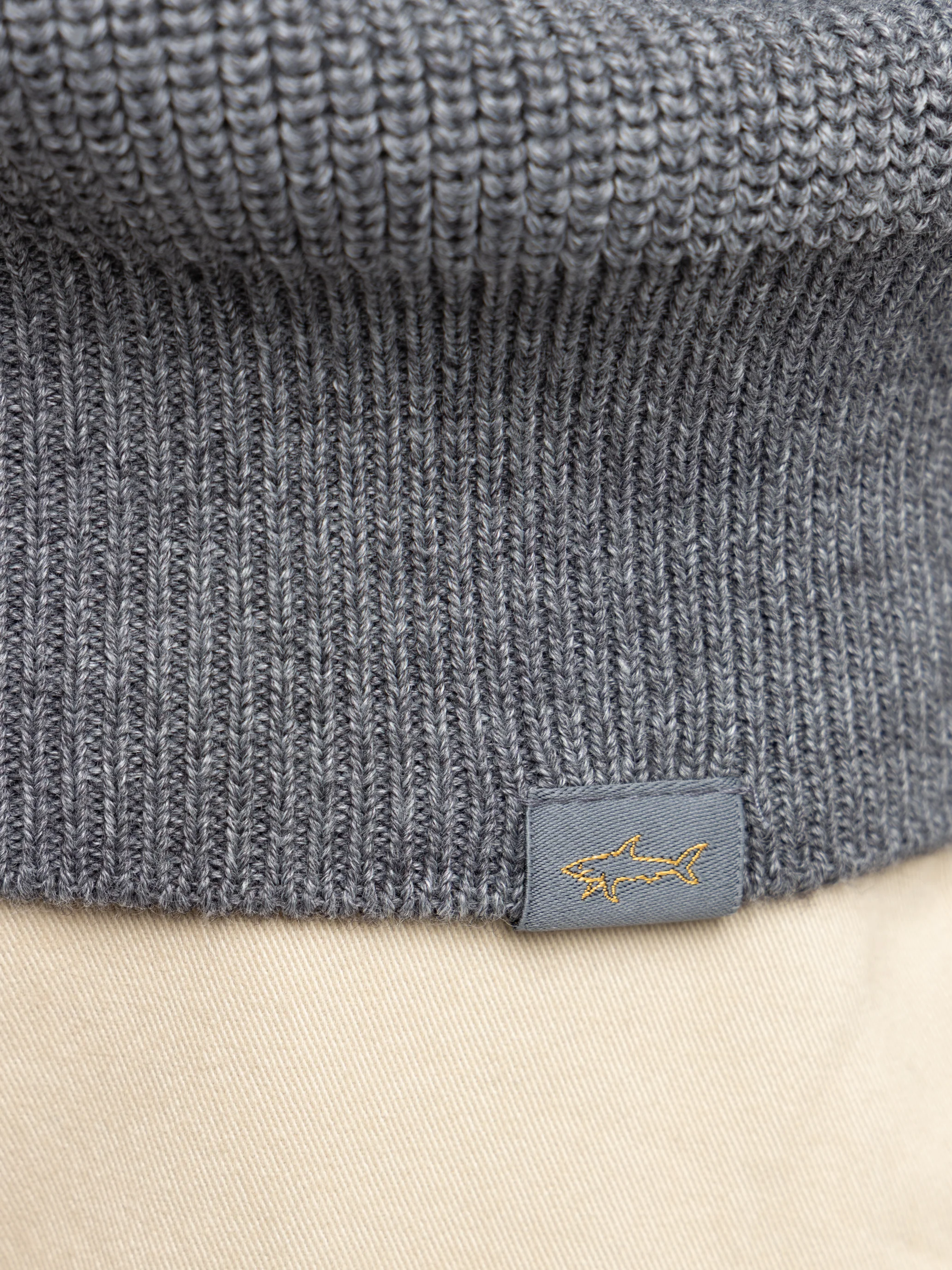 Grey Wool-Blend Full Zip Sweater - Image 6