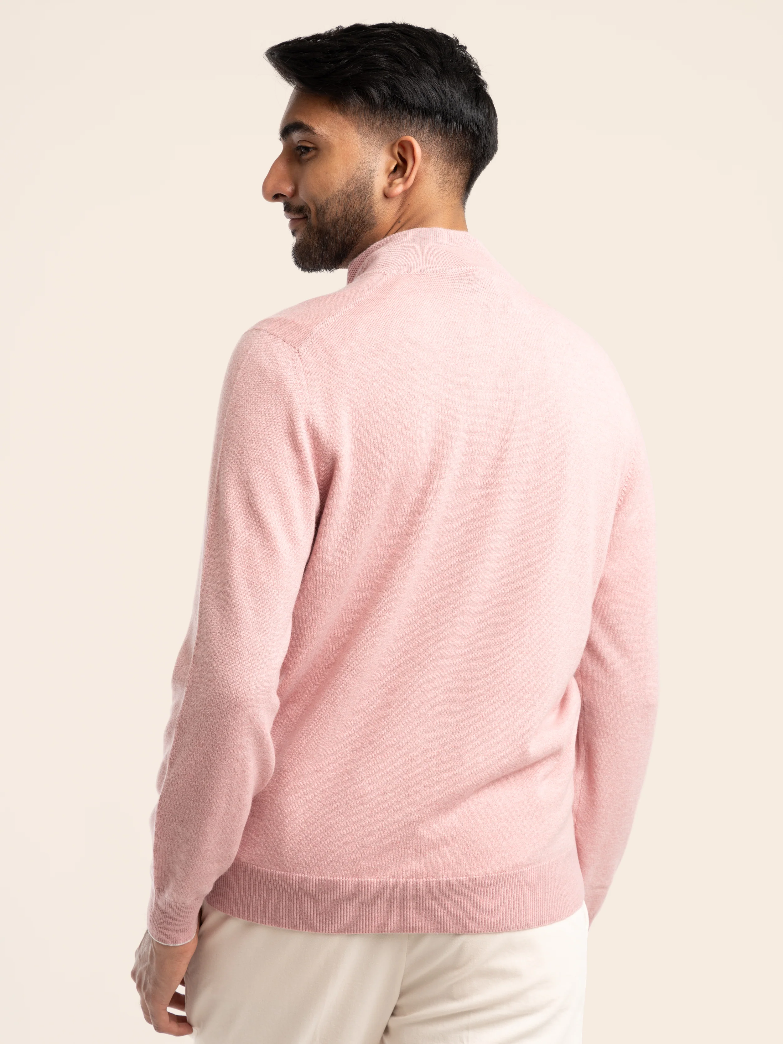 Pink Cashmere Quarter Zip Sweater - Image 5