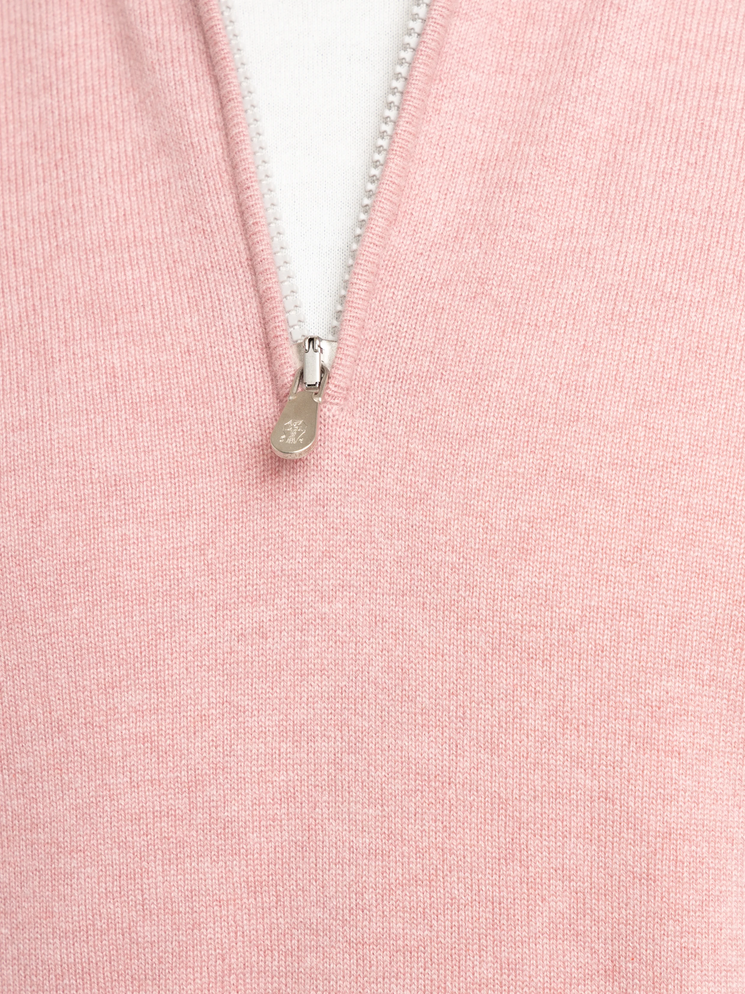 Pink Cashmere Quarter Zip Sweater - Image 7