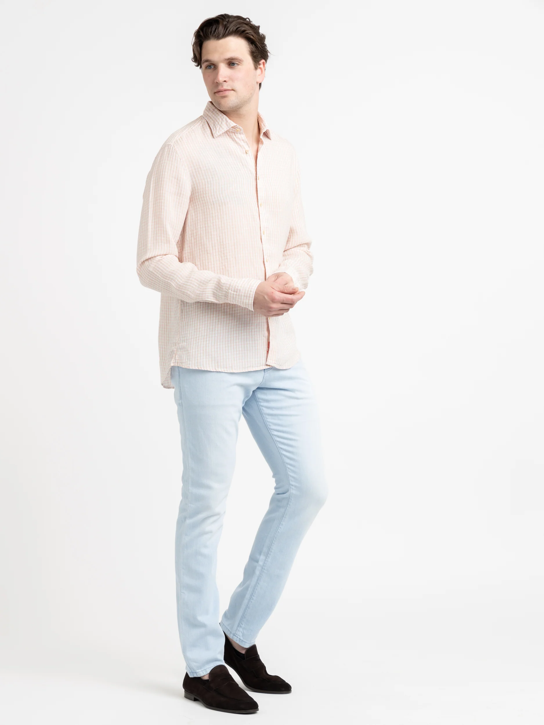 Pink Checked Linen Shirt - Image 2
