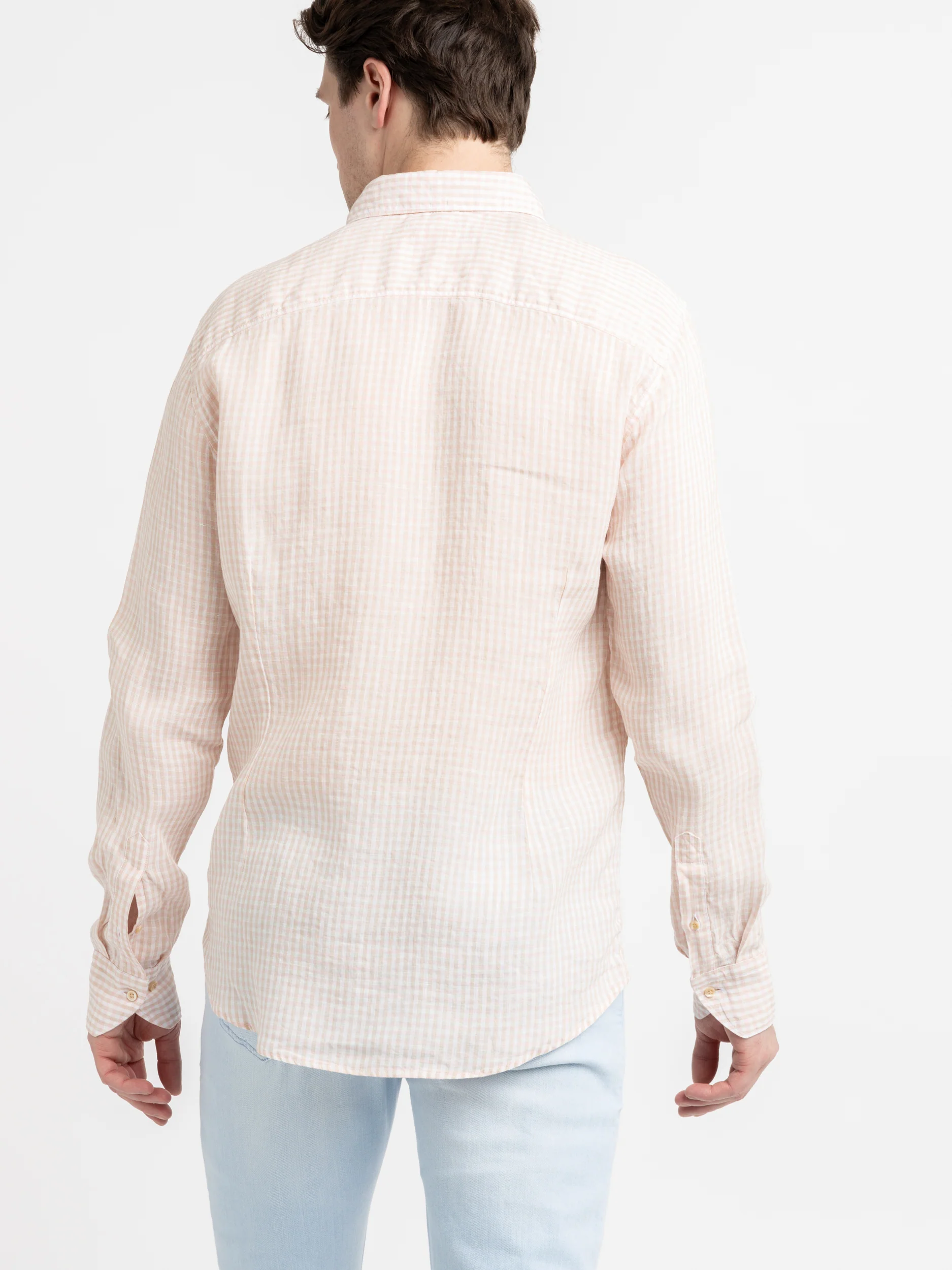 Pink Checked Linen Shirt - Image 4